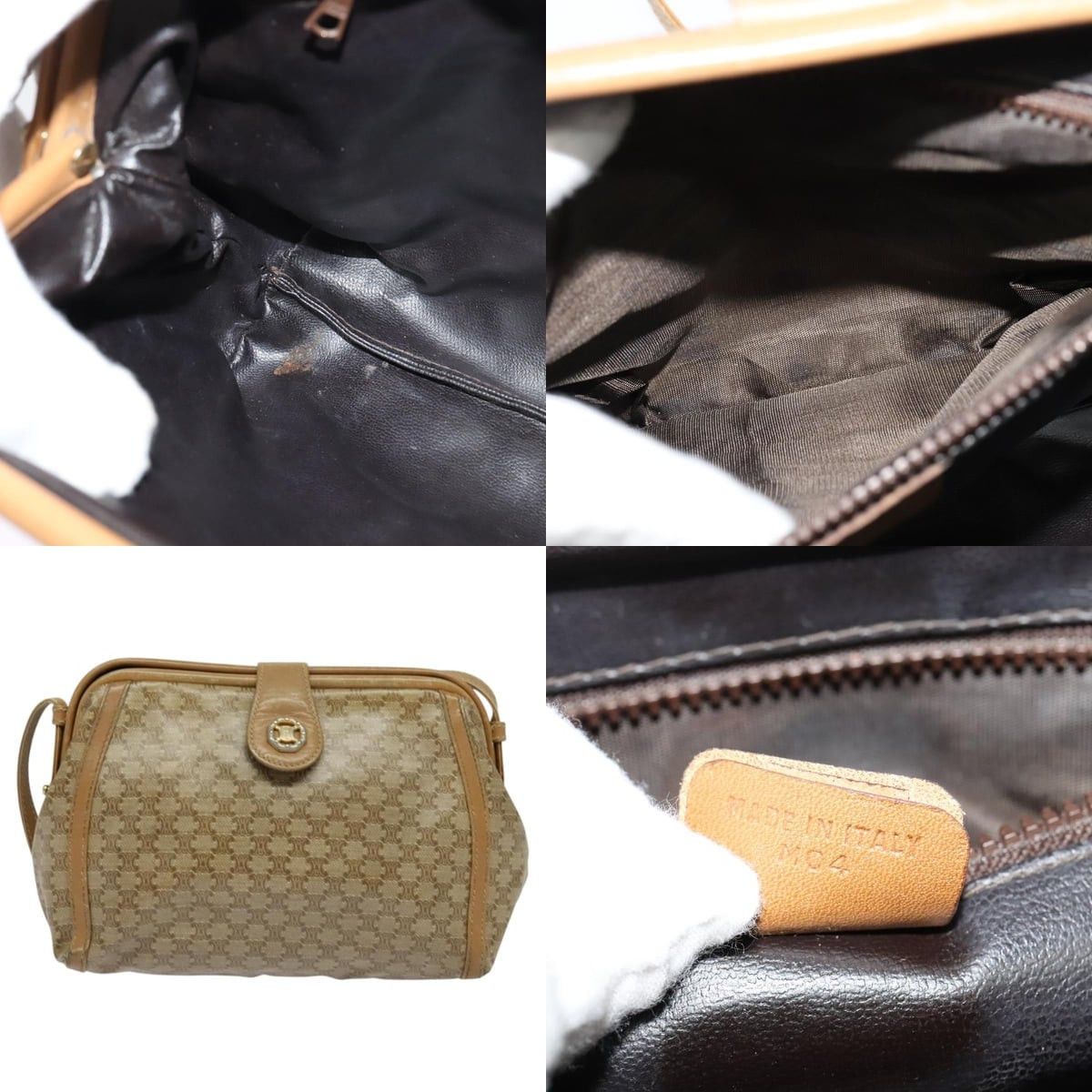 Celine CELINE Macadam Canvas Shoulder Bag Pvc Beige Gold Size ONE SIZE - 10 Thumbnail