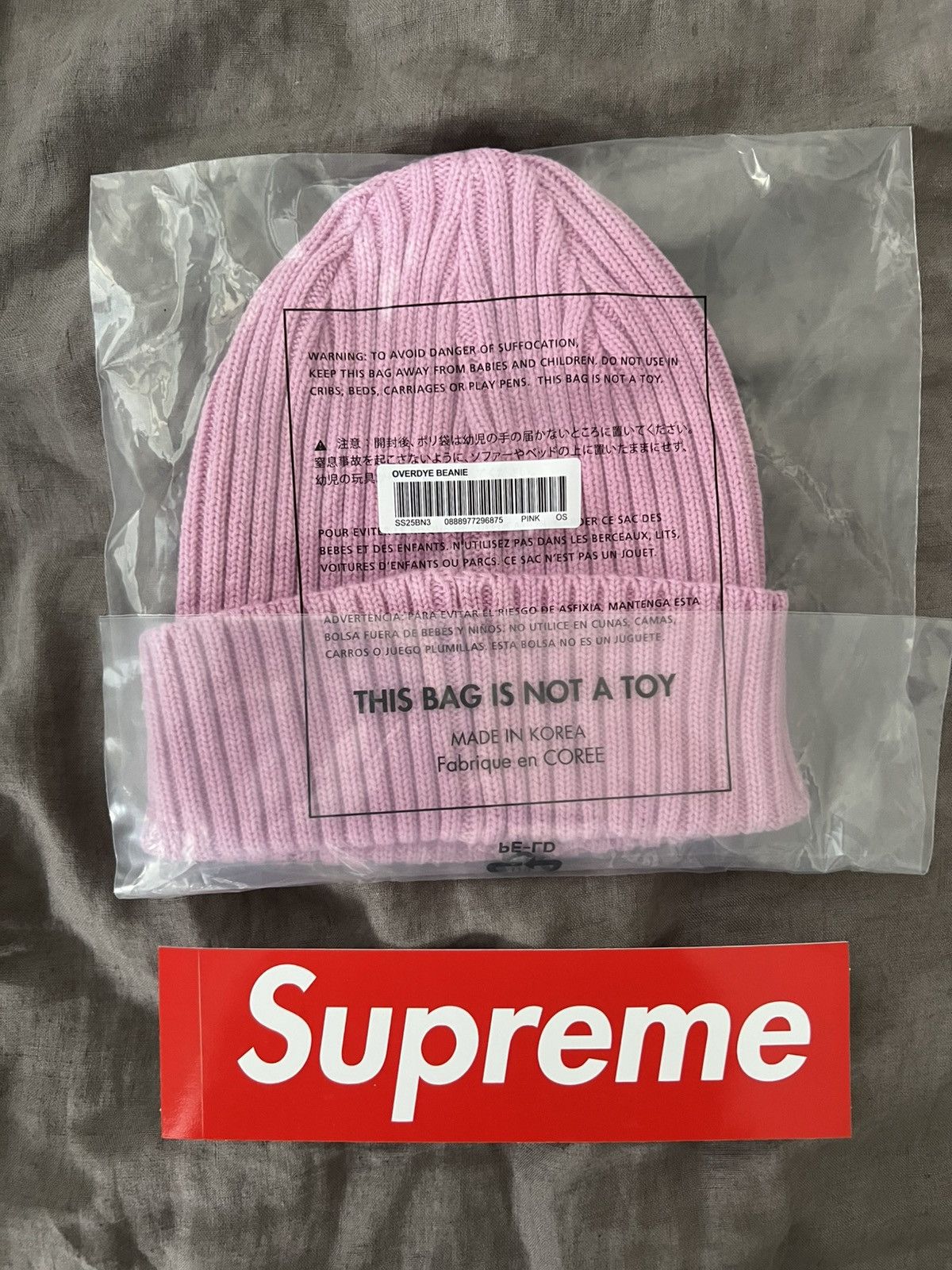 Supreme Supreme Overdyed Beanie Pink Size ONE SIZE - 2 Thumbnail
