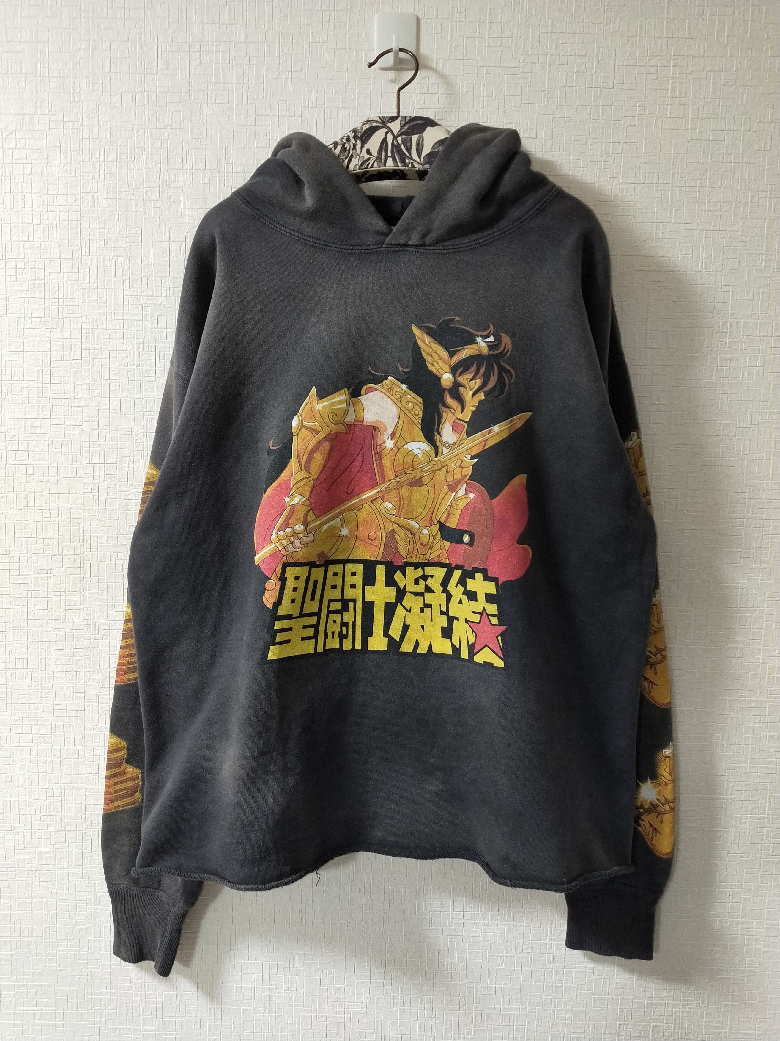 Pre-owned Clot X Saint Michael 'saint Seiya' Hoodie In Washed Black