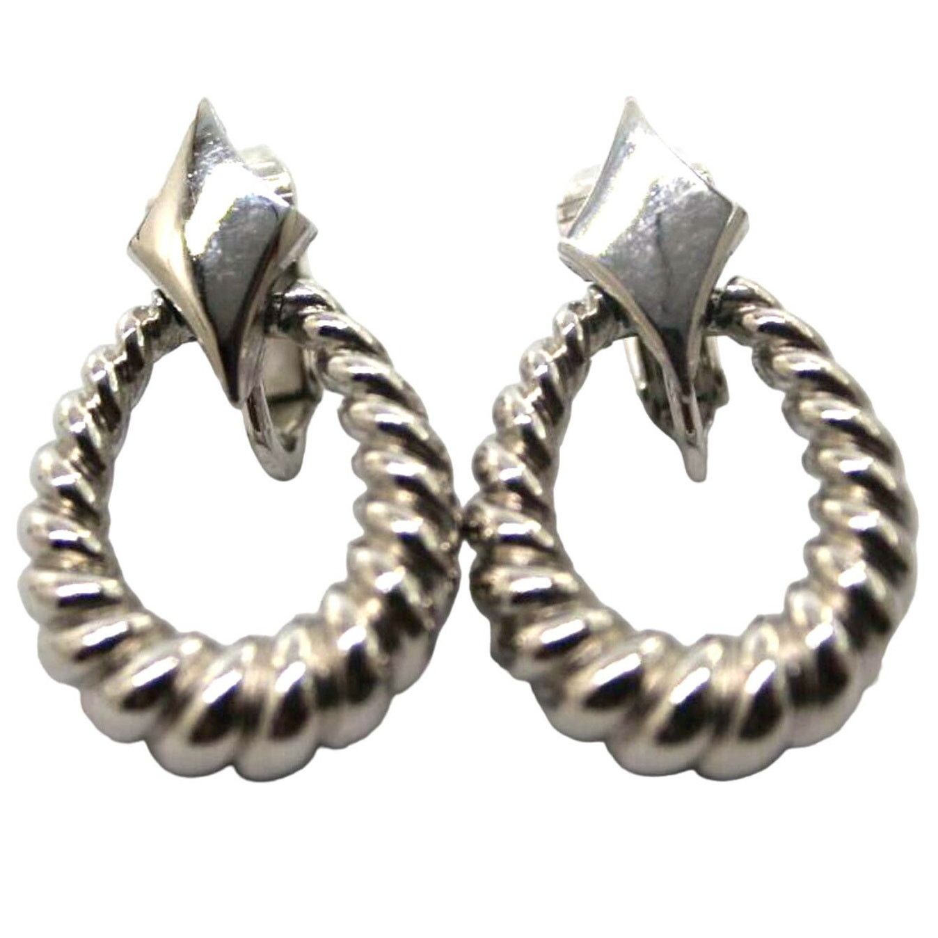 Other Mid Century Trifari Hoop Earrings •Twisted Rope •Dangle • 1" Size ONE SIZE - 1 Thumbnail