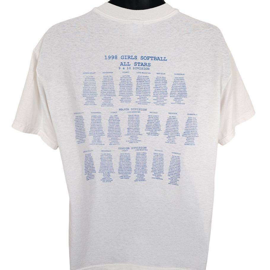 Vintage Vintage Softball All Stars T Shirt Mens Size Large White 90s Size US L / EU 52-54 / 3 - 3 Thumbnail
