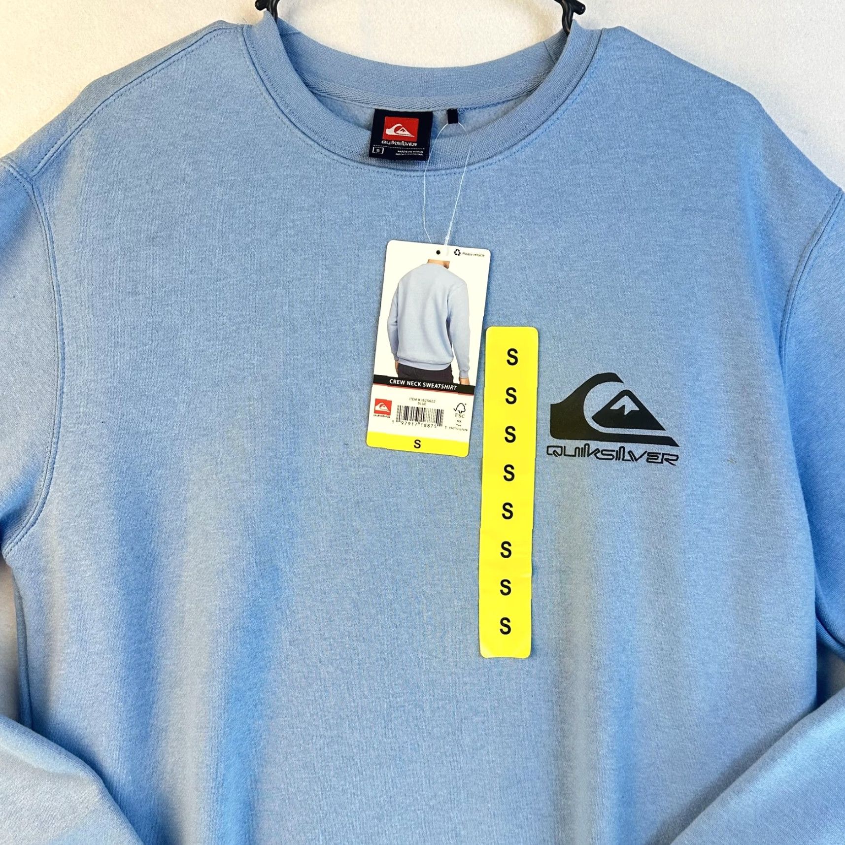 Quiksilver Quiksilver Sweatshirt Mens S Pullover Blue Graphic Print NWT Crew Neck Skater Surf Shirt Size US S / EU 44-46 / 1 - 2 Thumbnail