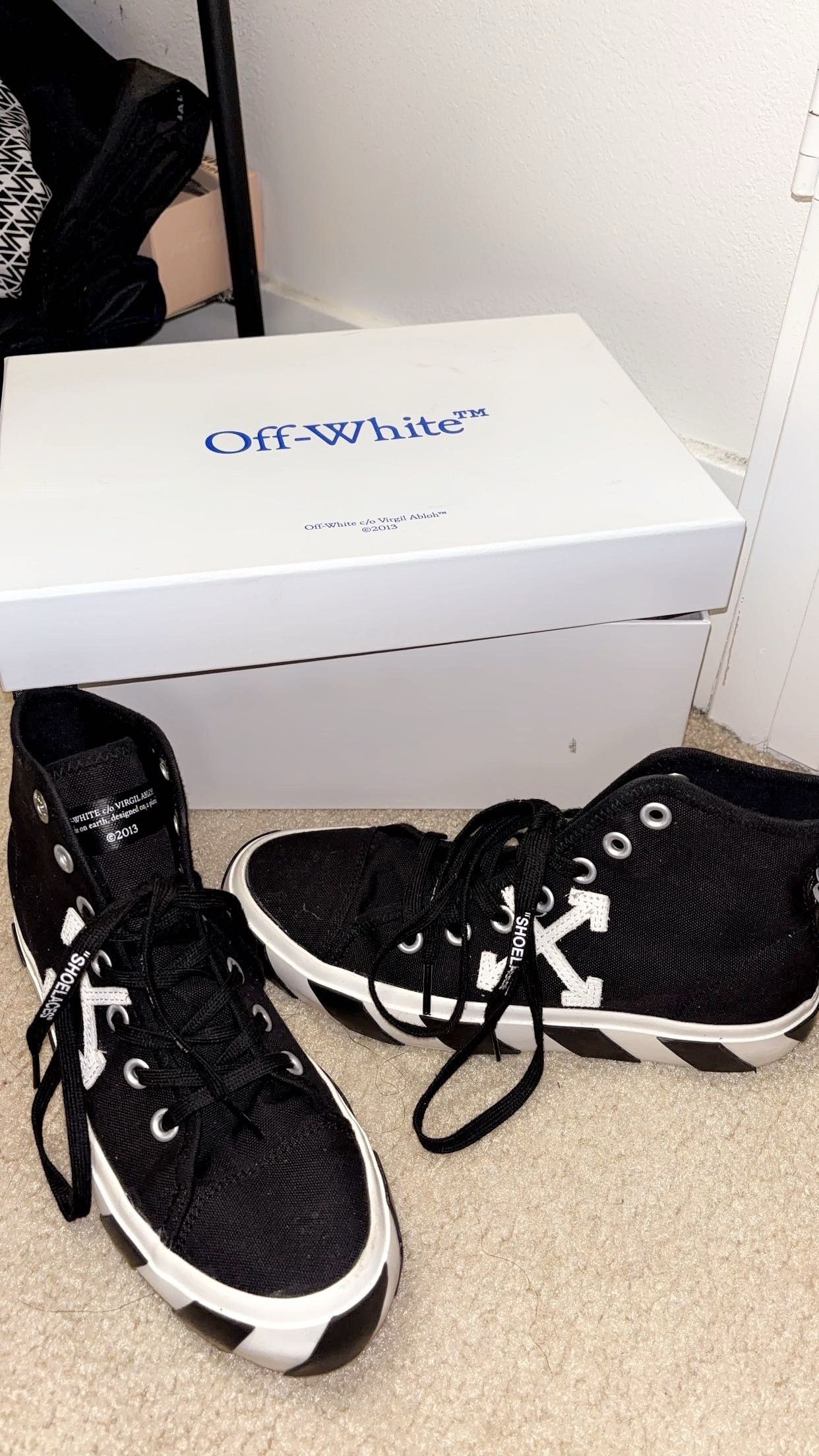 Off-White off-white vulcanized mid canvas black/white Size US 8 / IT 38 - 3 Thumbnail