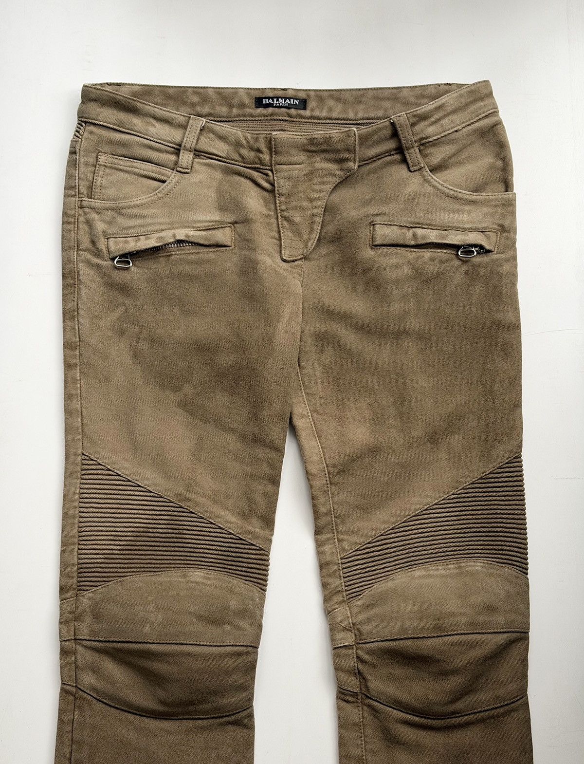 Balmain BALMAIN Decarnin SS 2010 Wax ‘Stain’ Biker Denim Zip Pants Size 28" / US 6 / IT 42 - 10 Thumbnail