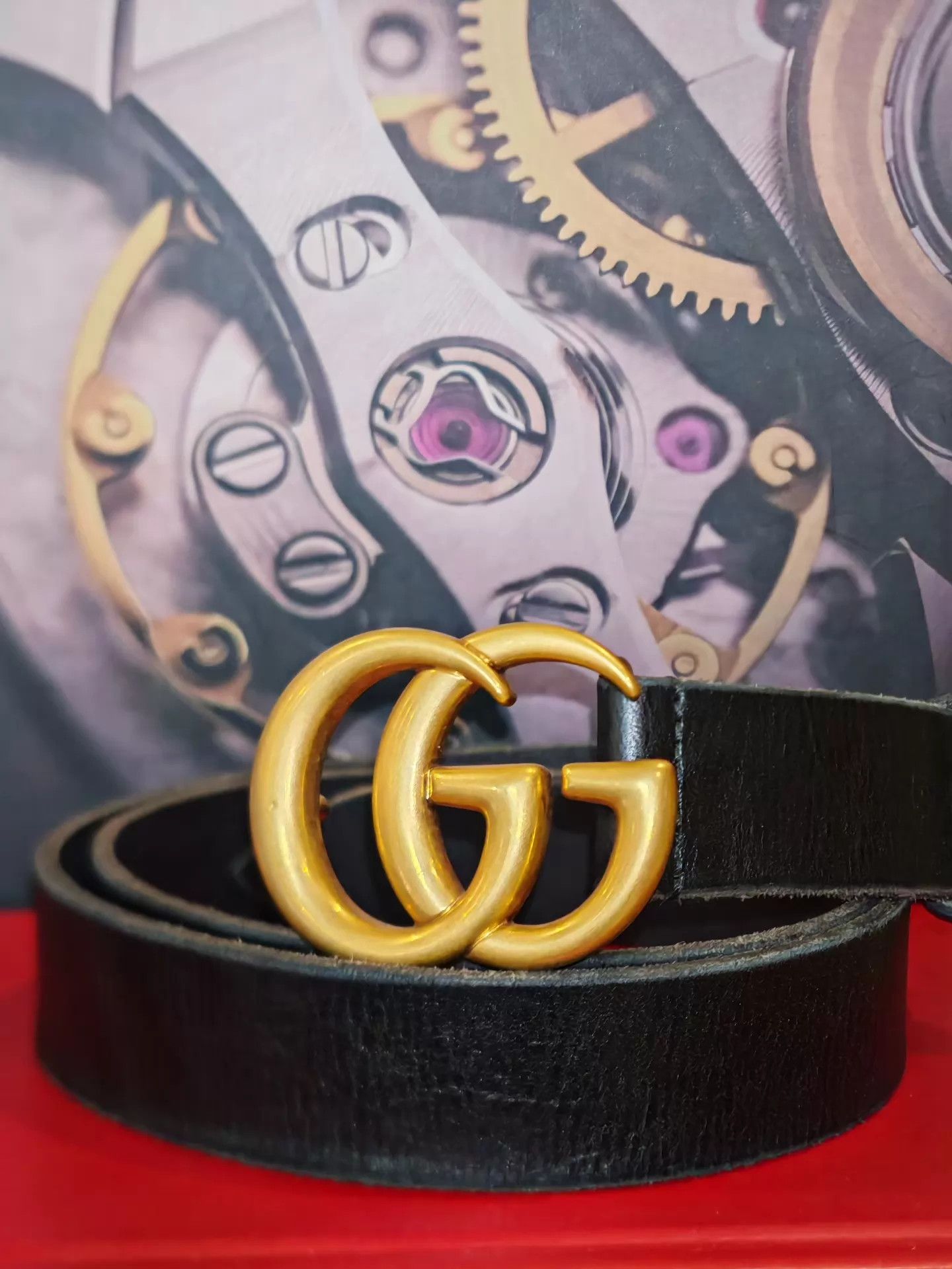 Adidas × Gucci Gucci x Adidas GG Marmont Belt Black White 