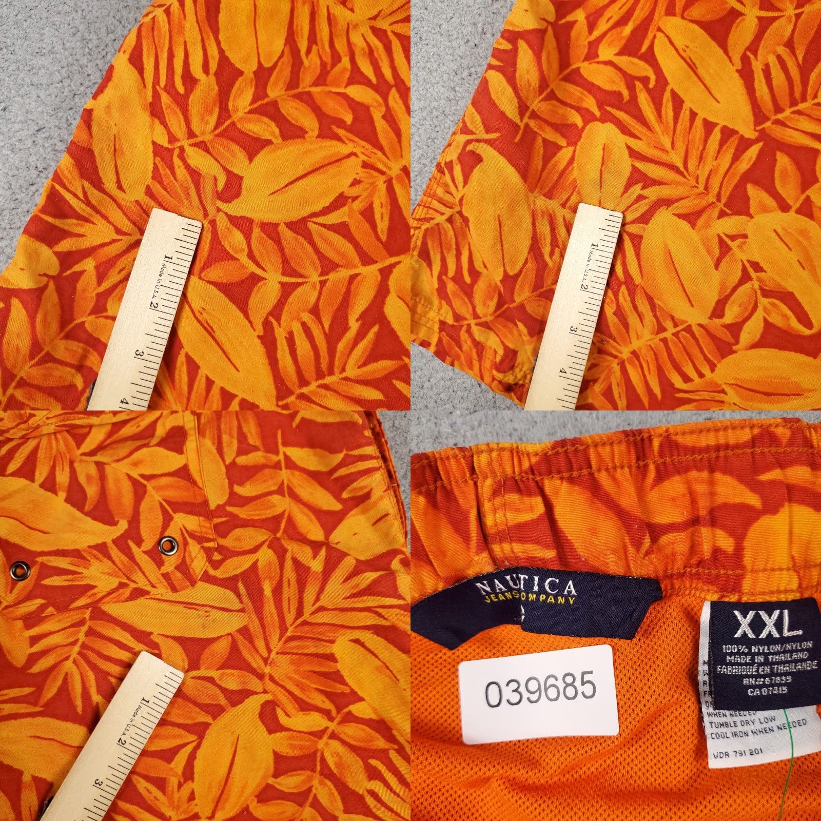 Nautica VINTAGE Nautica Shorts Bottom Men 2XL Orange Floral Beach Surf Trunks Mens American Hawaiian Classic 90s Size US 39 - 8 Thumbnail