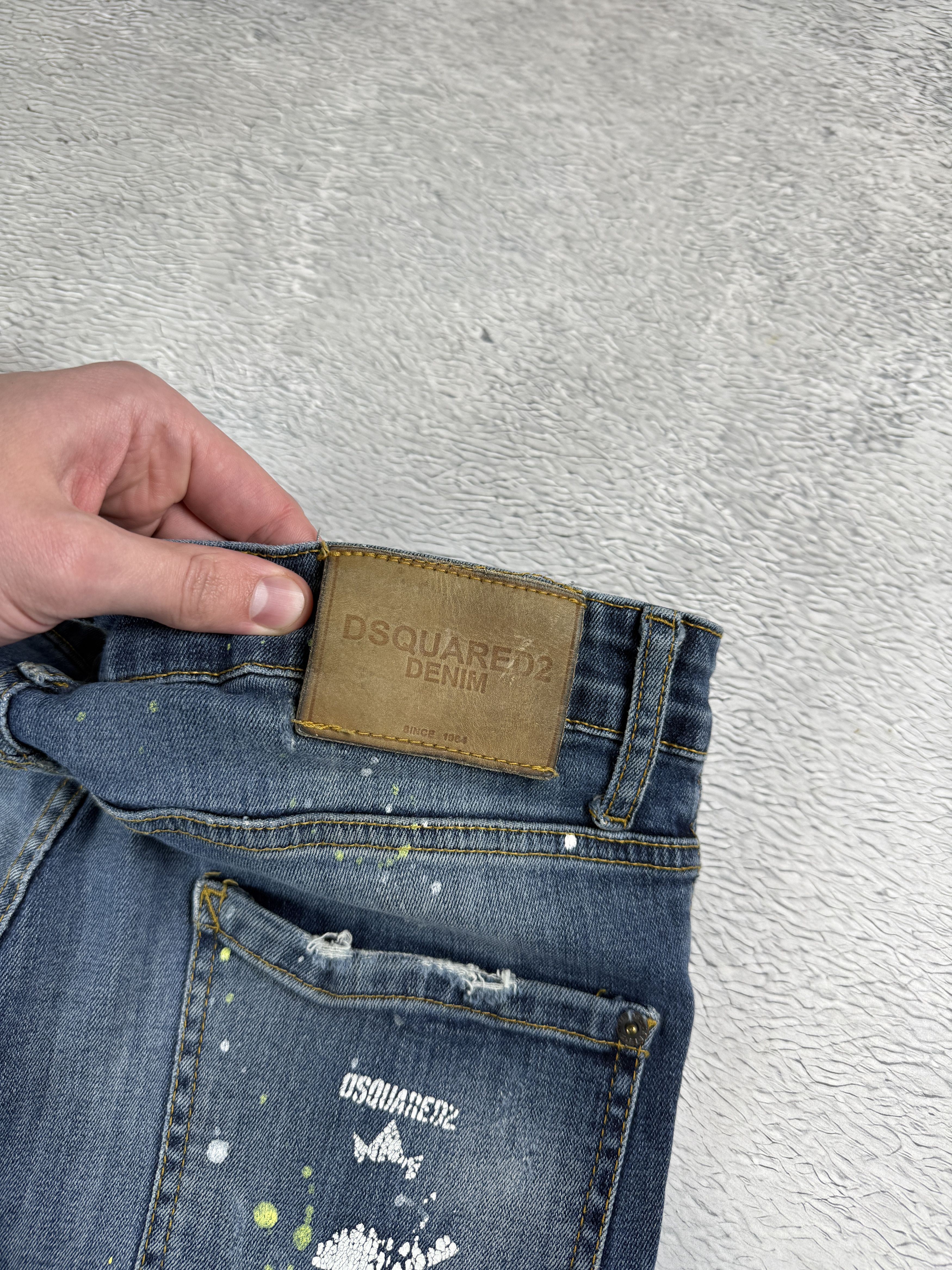 Dsquared2 Dsquared2 Slim Jeans Men's Blue Ripped Distressed Painted Size US 28 / EU 44 - 8 Thumbnail