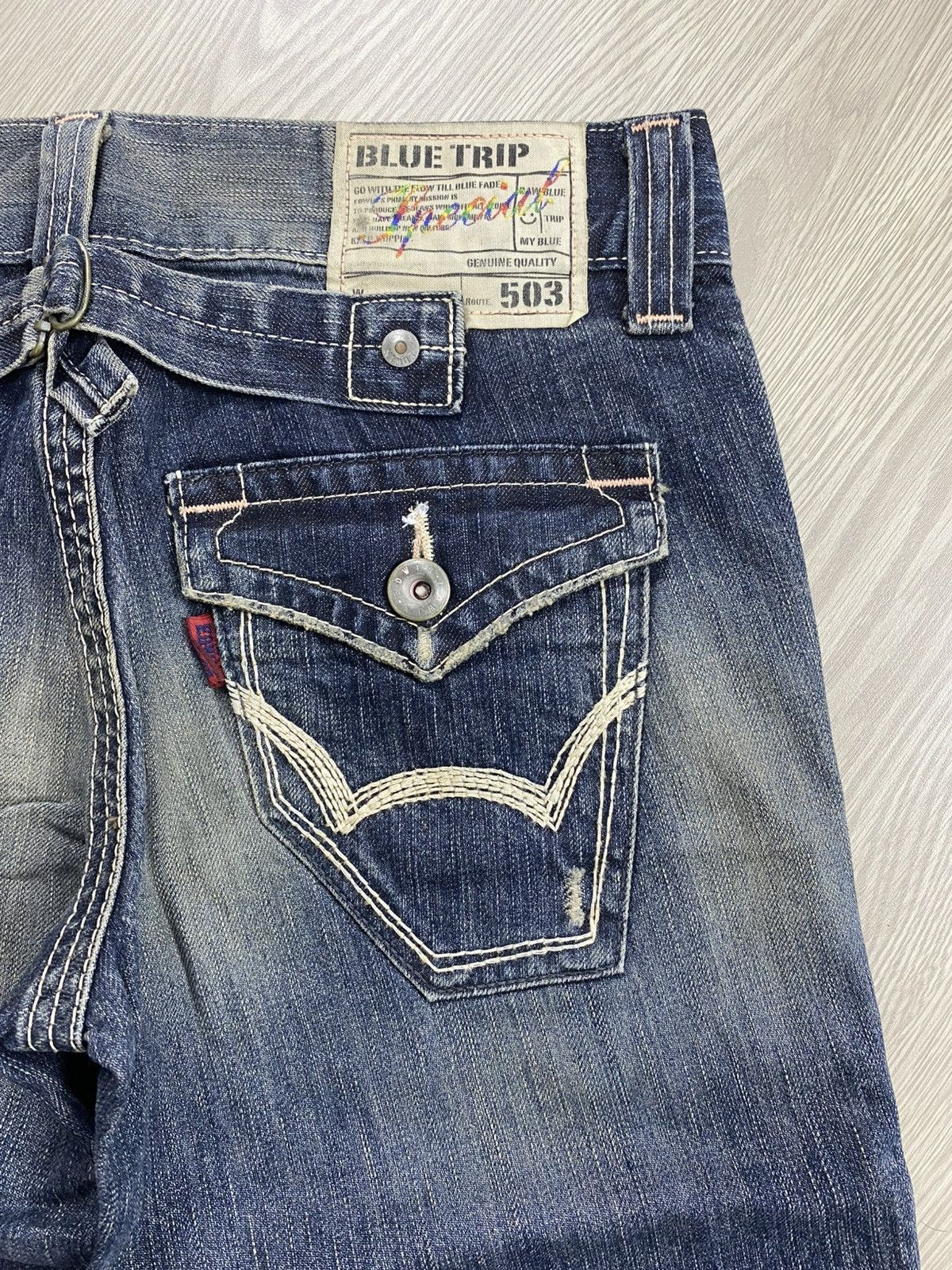 If Six Was Nine Vintage Edwin 503 Whiskered Punk Grunge Lgb Flared Jeans Size US 29 - 15 Thumbnail