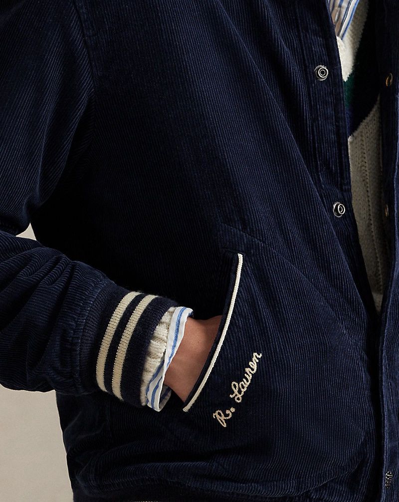 Polo Ralph Lauren Polo Ralph Lauren Corduroy Letter Jacket “Aviator Navy” XL Size US XL / EU 56 / 4 - 4 Thumbnail