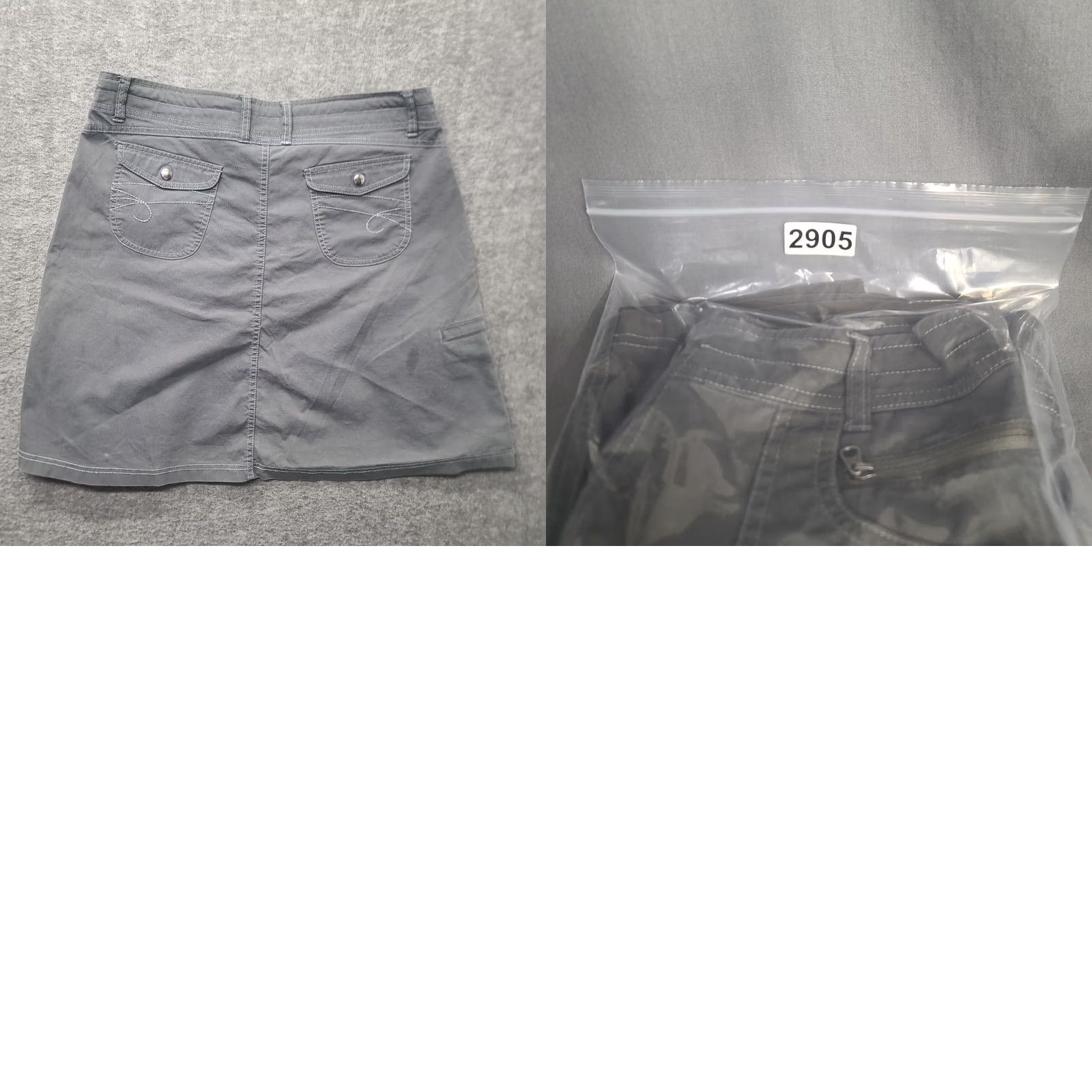 Vintage Kuhl Women’s 10 Regular Splash Skirt A-Line Knee Length Mid Rise Cotton Nylon Spandex Canvas Gray Lightweight Pockets Travel Casual Size 32" / US 10 / IT 46 - 9 Thumbnail