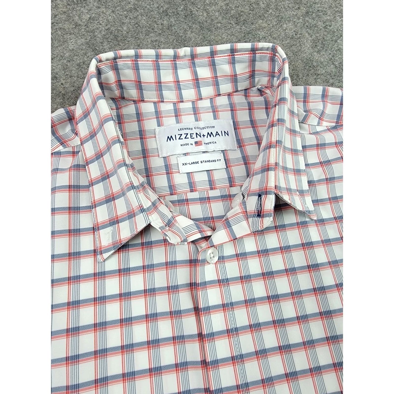 Mizzen+Main Mizzen+Main Shirt Mens 2XL Plaid Button-Down Short Sleeve, Button-Up, Multicolor, Classic, Designer, Casual, Travel, Fall Spring Summer, Regular Fit Size US XXL / EU 58 / 5 - 4 Thumbnail