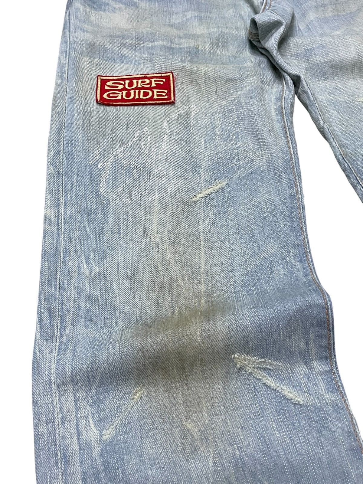 Edwin × Hysteric Glamour × Le Grande Bleu (L.G.B.) Edwin 503 Blue Trip Surf Edition Patched Flared Jeans Size US 30 / EU 46 - 9 Thumbnail