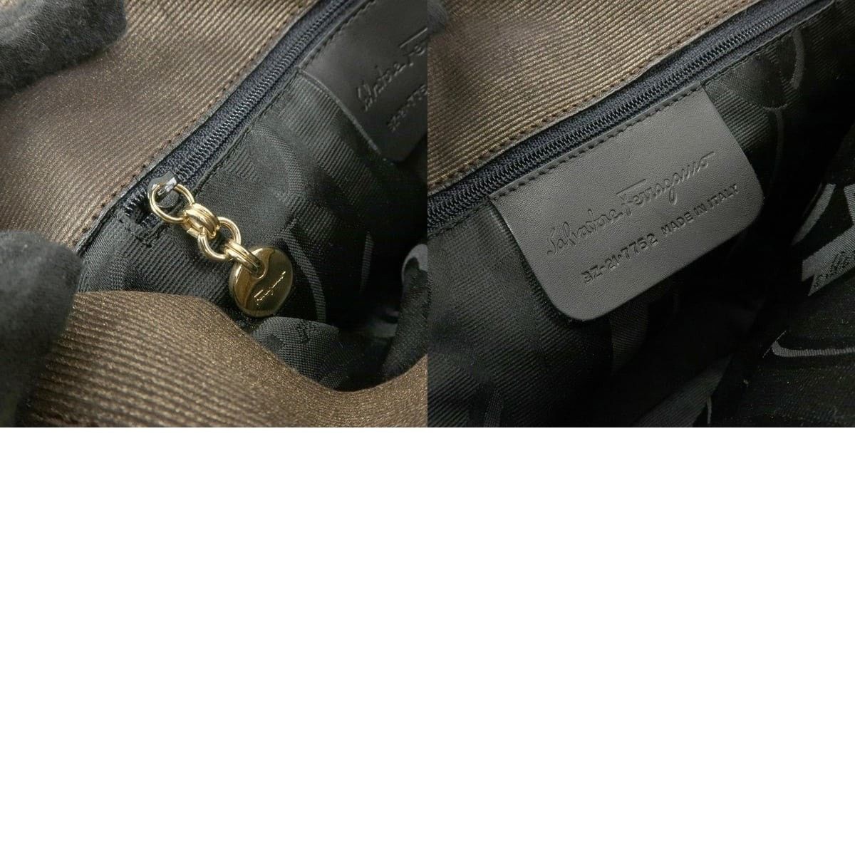 Salvatore Ferragamo Ferragamo Gancini Canvas & Leather Shoulder Bag Brown Size ONE SIZE - 7 Thumbnail