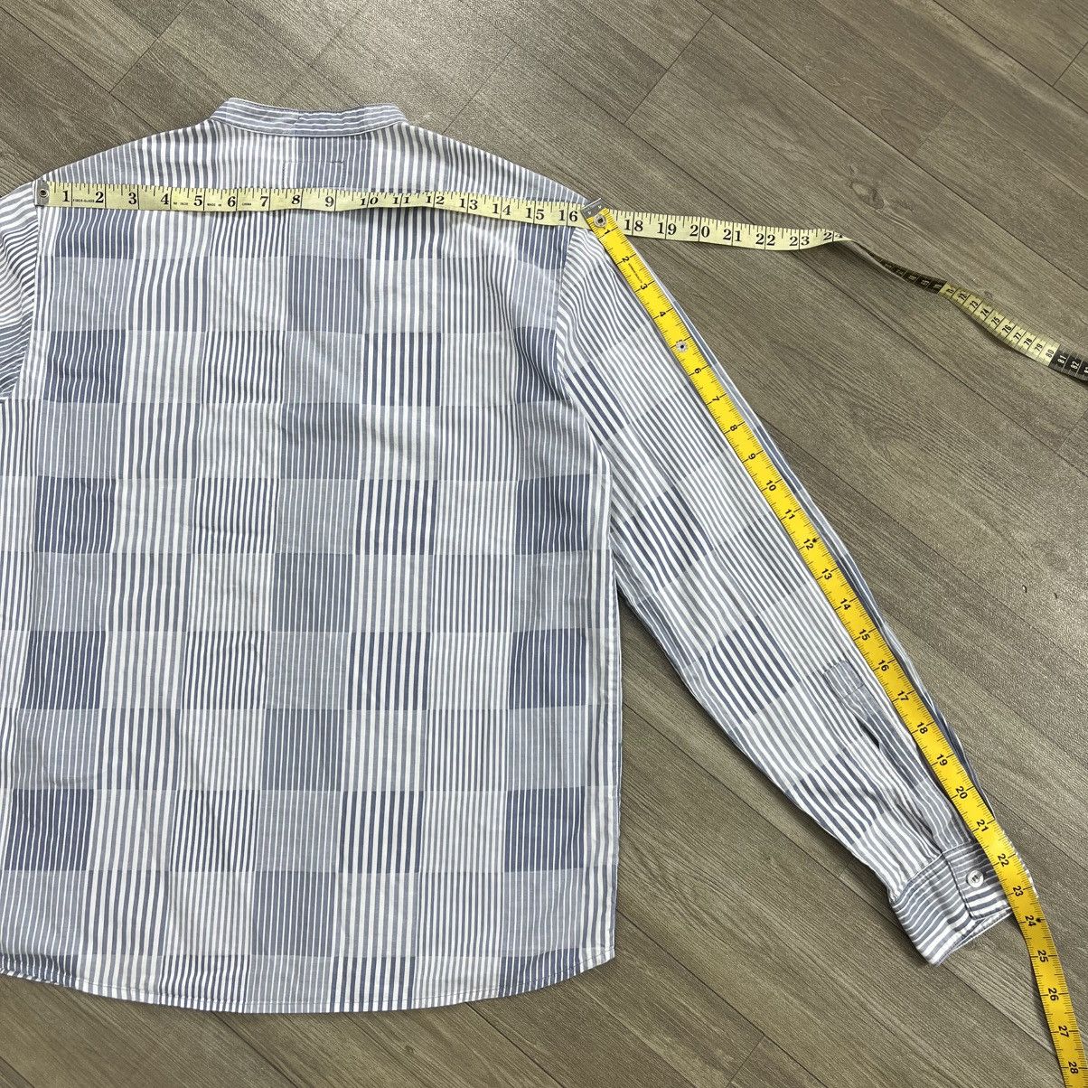 Emporio Armani Vintage Emporio Armani Striped Mandarin Collar Shirt Size US S / EU 44-46 / 1 - 15 Thumbnail