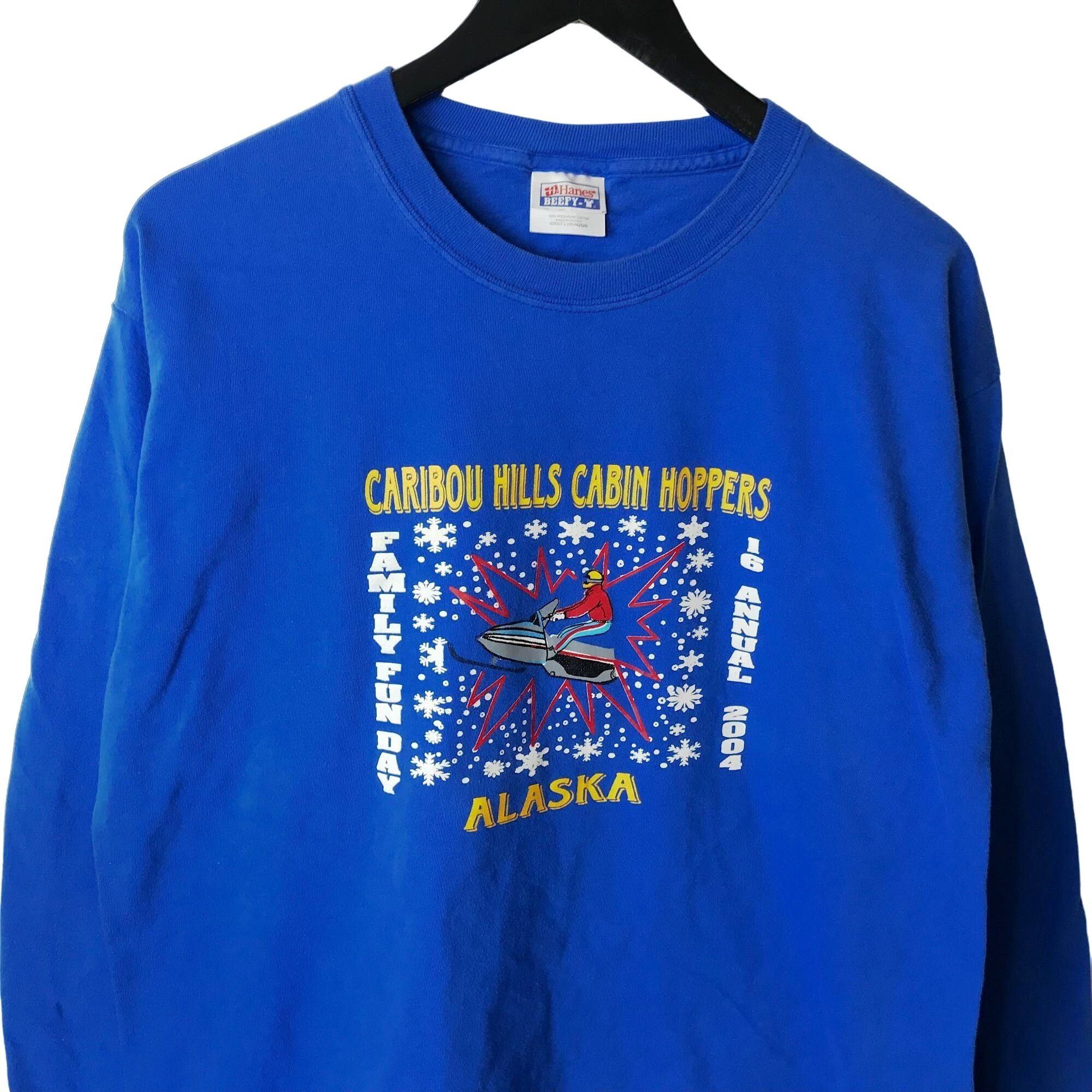 Vintage Y2K Vintage Alaska Caribou Hills Cabin Hoppers Blue Large Grailed