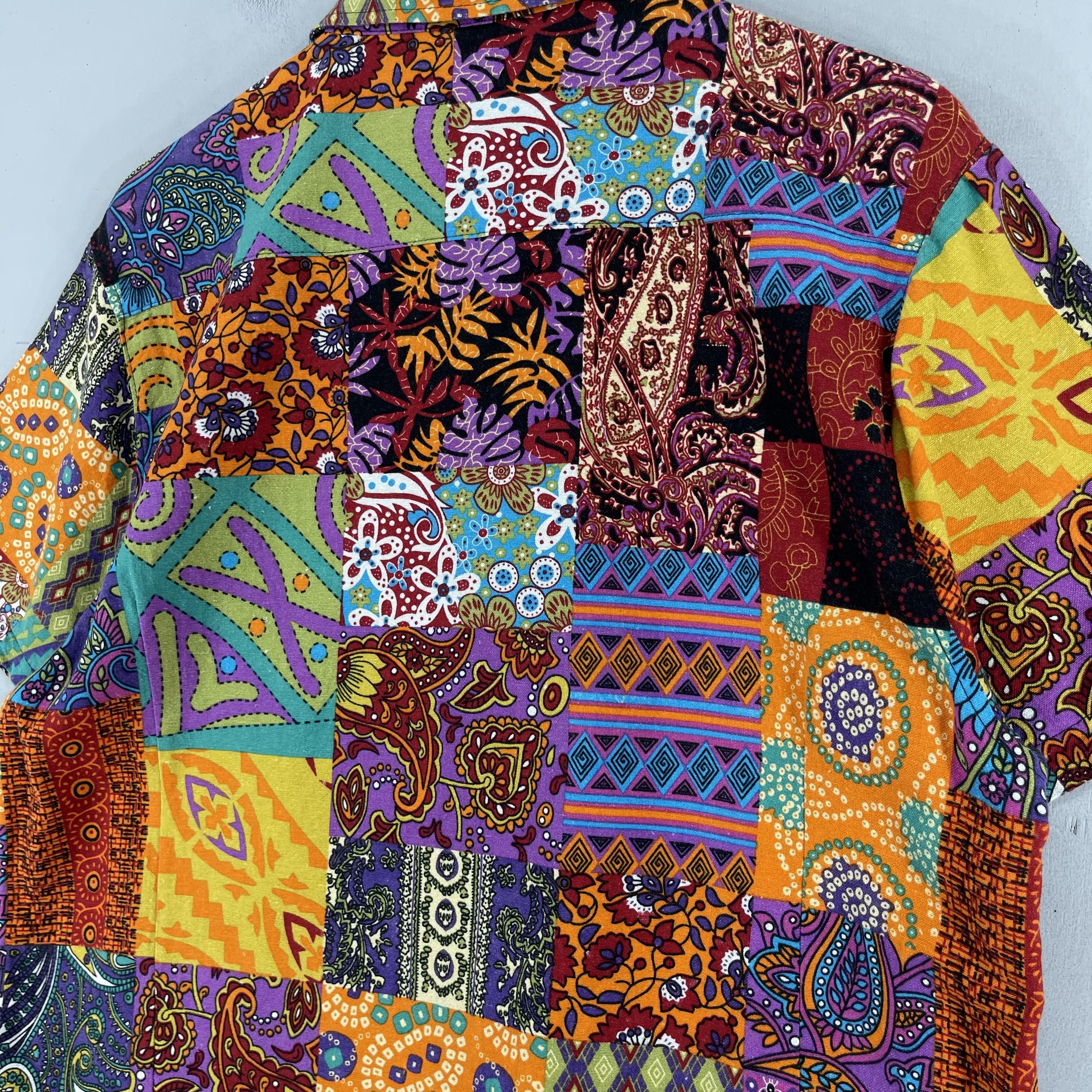 Japanese Brand Vtg Pacthwork Flower Paisley Multicolor Reconstruct Flannel Size US M / EU 48-50 / 2 - 6 Thumbnail