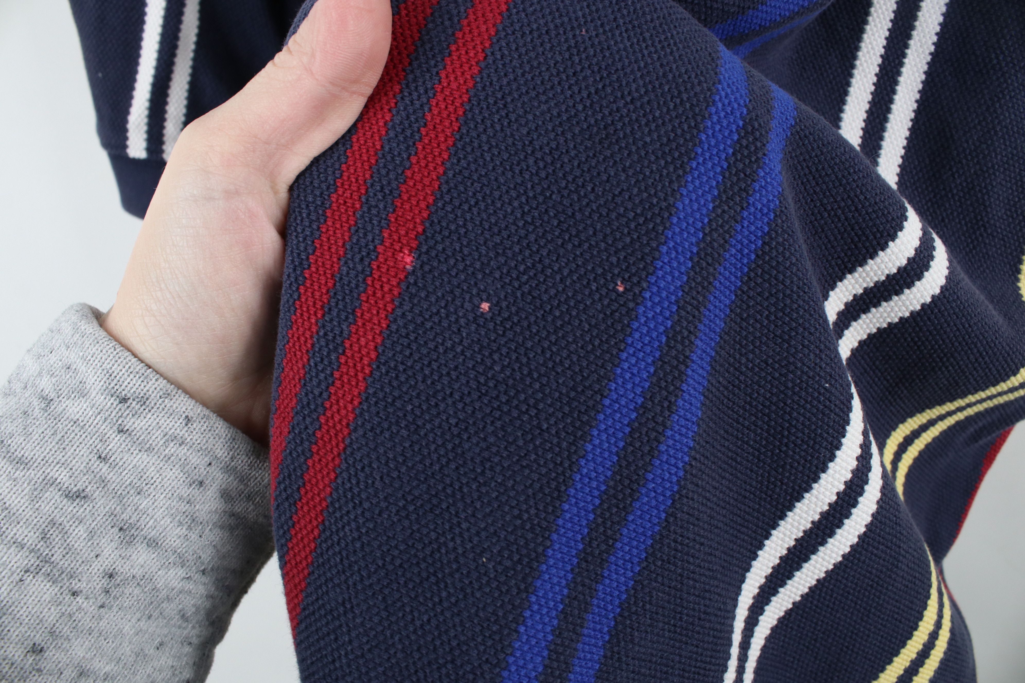 Vintage Vintage 90s Streetwear Striped Thermal Knit Golf Polo Size US L / EU 52-54 / 3 - 5 Thumbnail