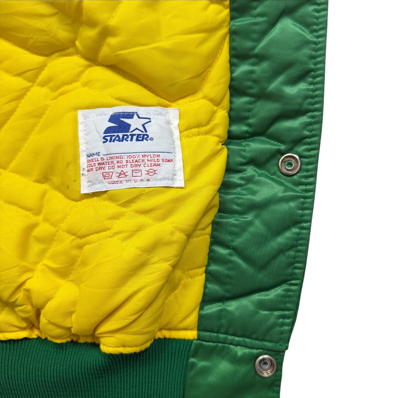 NHL VTG 90s MINNESOTA NORTH STARS STARTER SATIN BOMBER JACKET Size US XL / EU 56 / 4 - 6 Thumbnail