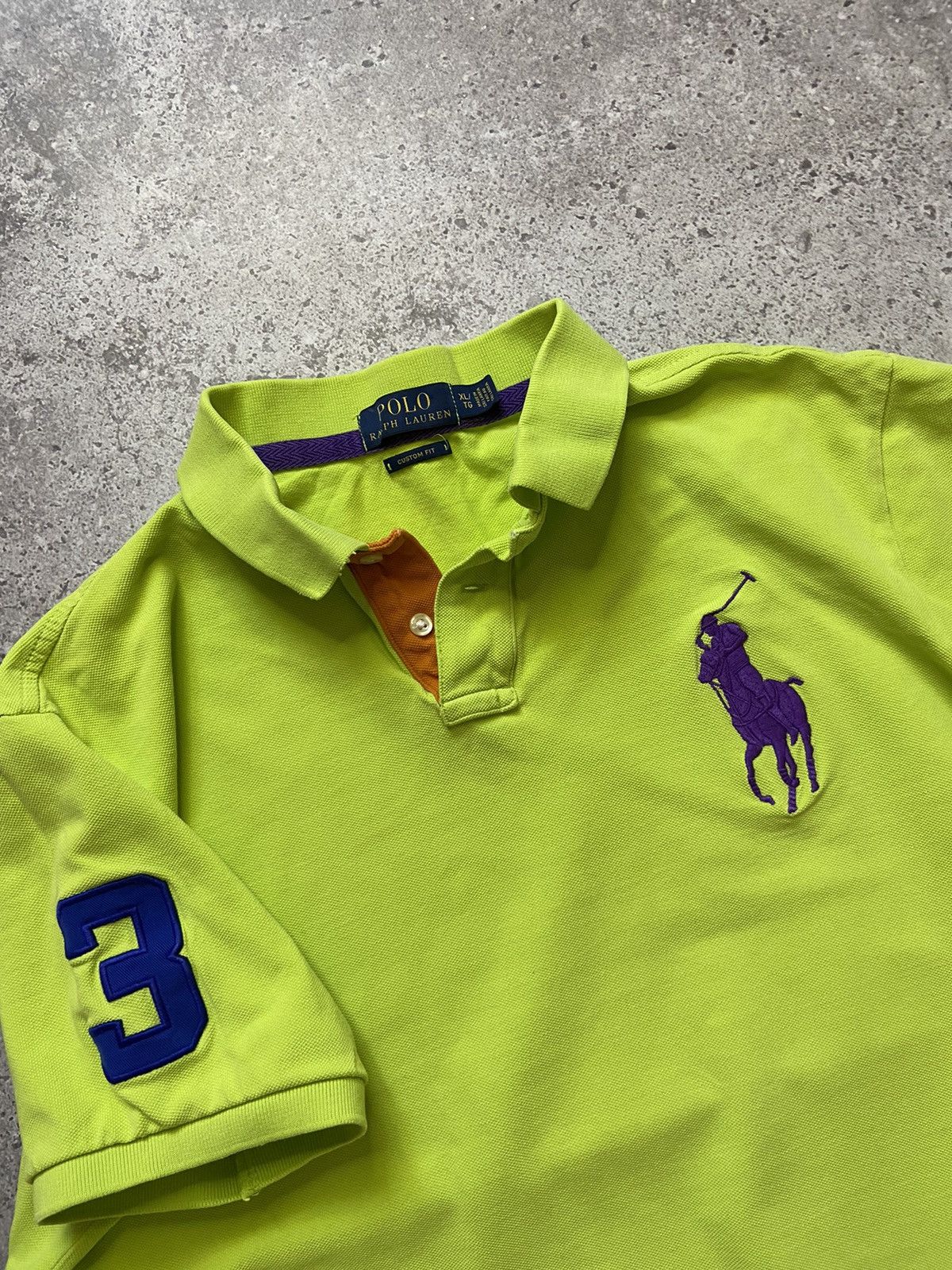 Polo Ralph Lauren × Vintage Polo Ralph Lauren Big Pony Number 3 Polo Shirt Size US XL / EU 56 / 4 - 2 Thumbnail