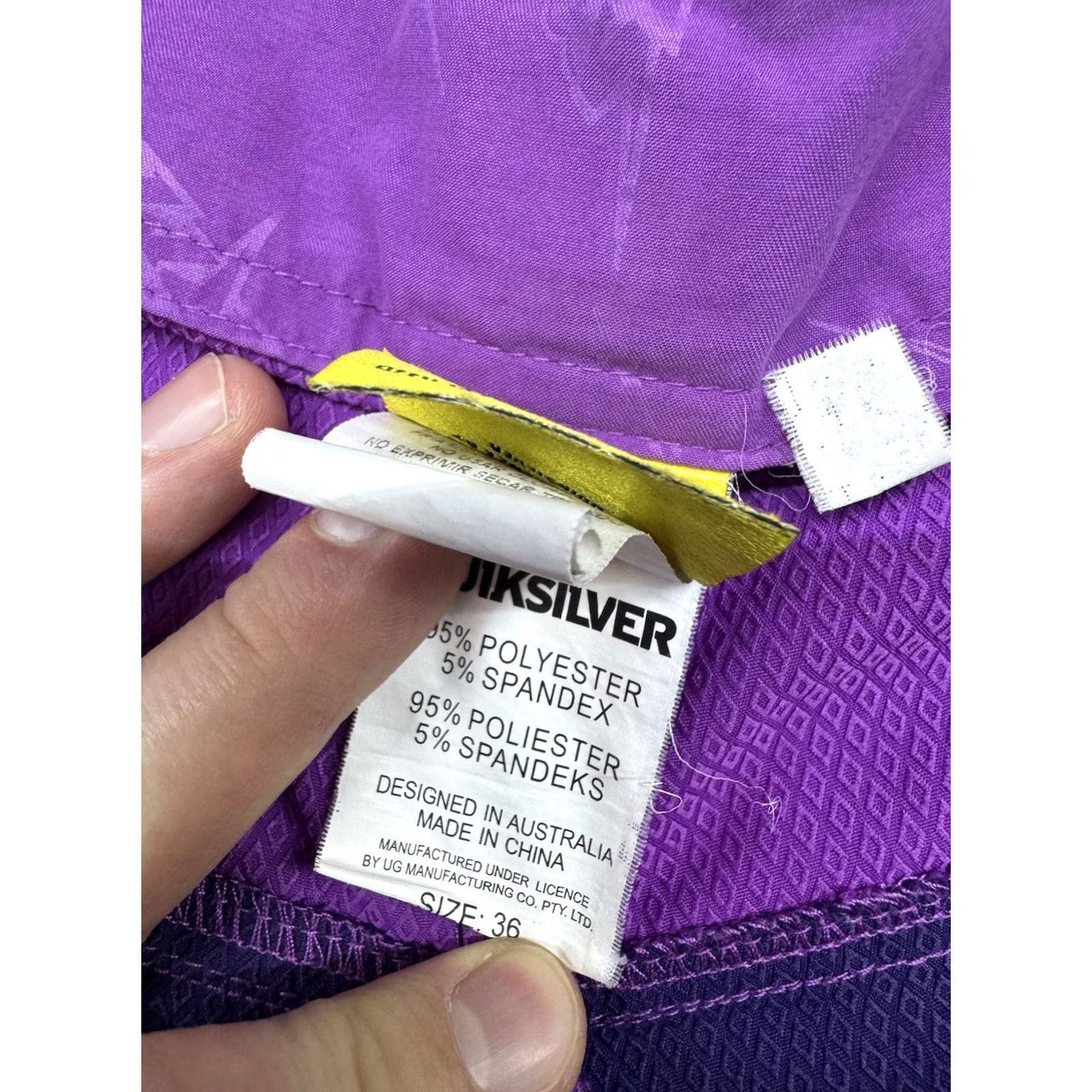 Quiksilver Quicksilver Board Shorts Storm Purple Mens 36 XL Melbourne Australian Rugby Striped Polyester Spandex Wave Surf Swim Bottoms Size US 36 / EU 52 - 5 Thumbnail