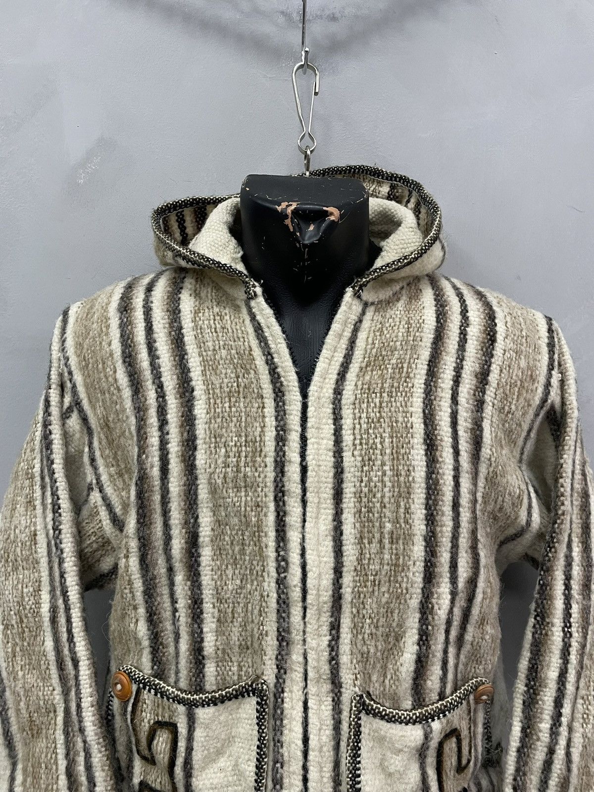 Nirvana Kurt kobain style Knit Wool aztec zip hoodie 90s Vintage Size US M / EU 48-50 / 2 - 2 Thumbnail