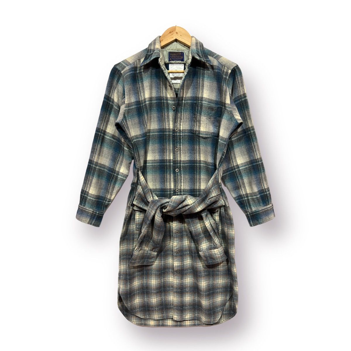 Pendleton × Vintage Pandleton shadow plaid tying waist front dress Size M / US 6-8 / IT 42-44 - 2 Thumbnail