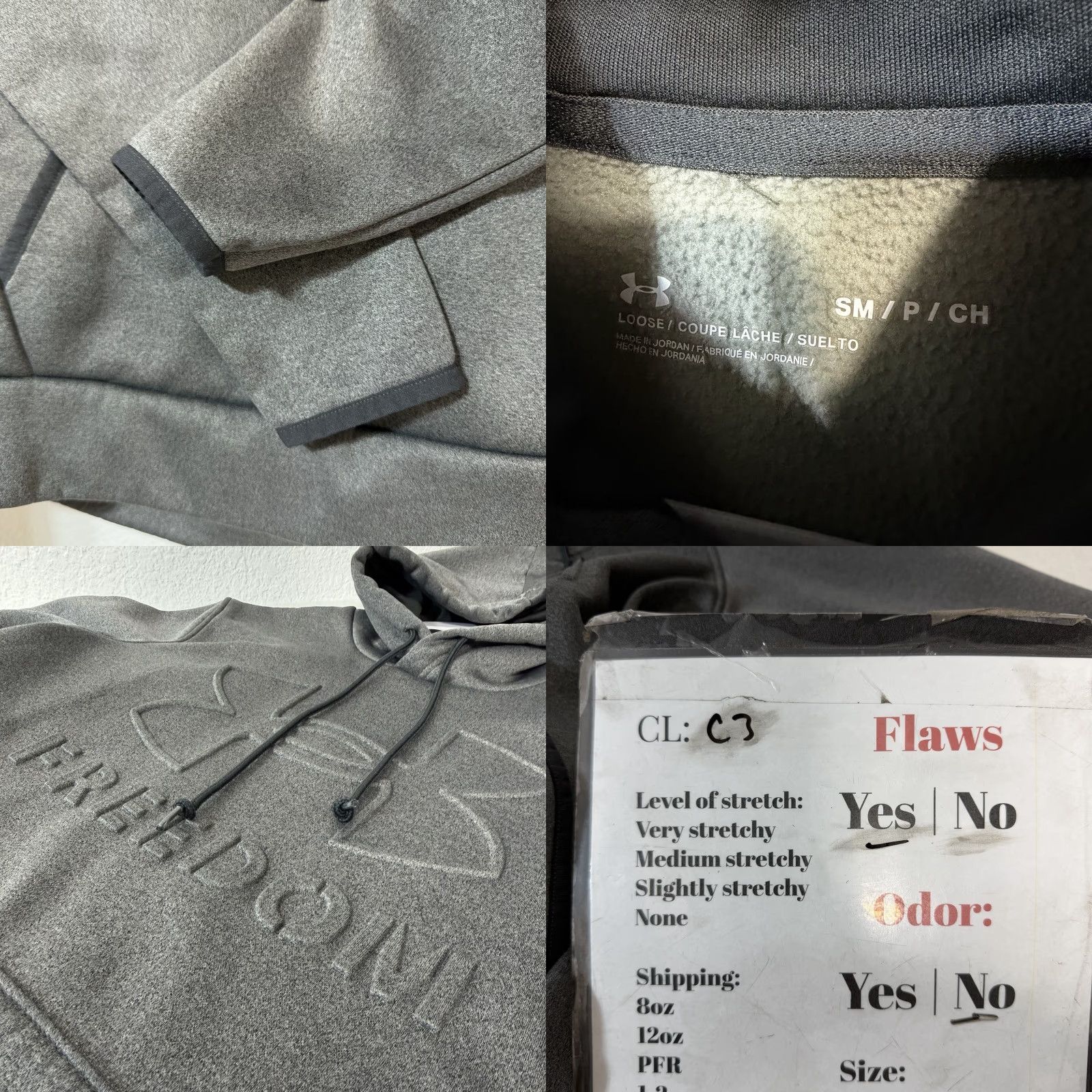 Under Armour Under Armour Men’s UA Freedom Emboss Hoodie Gray S Regular Logo Pockets Hooded Vintage: No Size US S / EU 44-46 / 1 - 8 Thumbnail