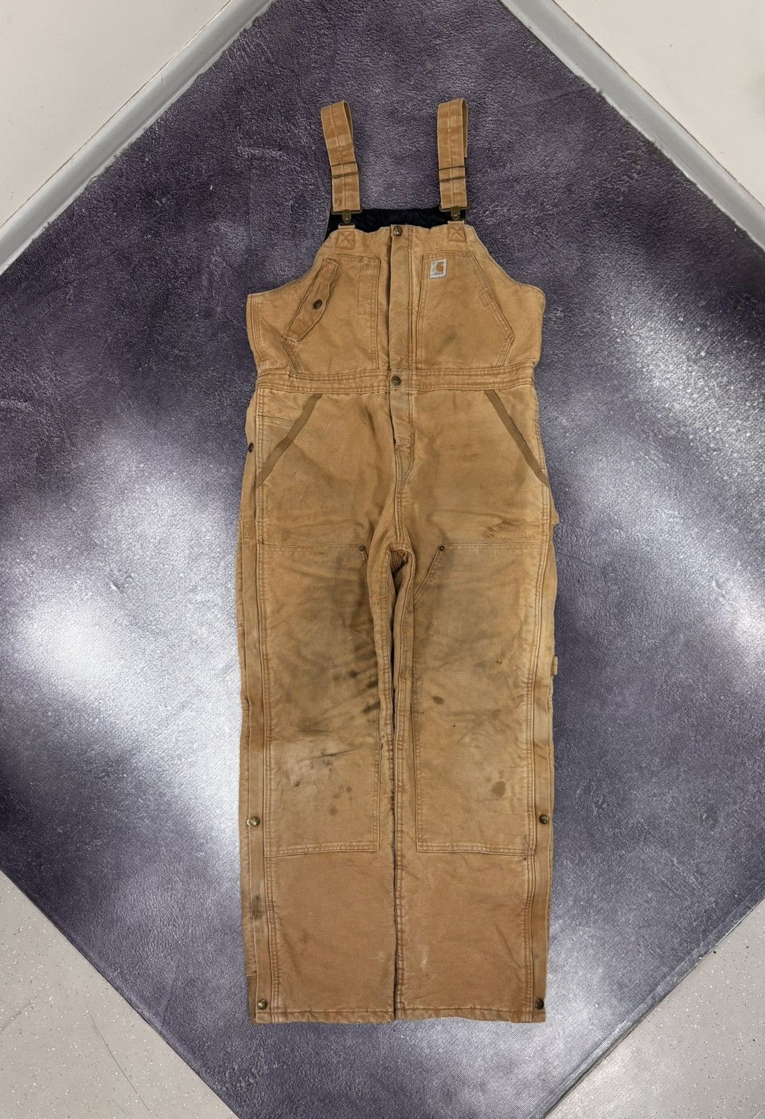 Vintage Carhartt Bib Overalls Women’s Quilted Lined Brown