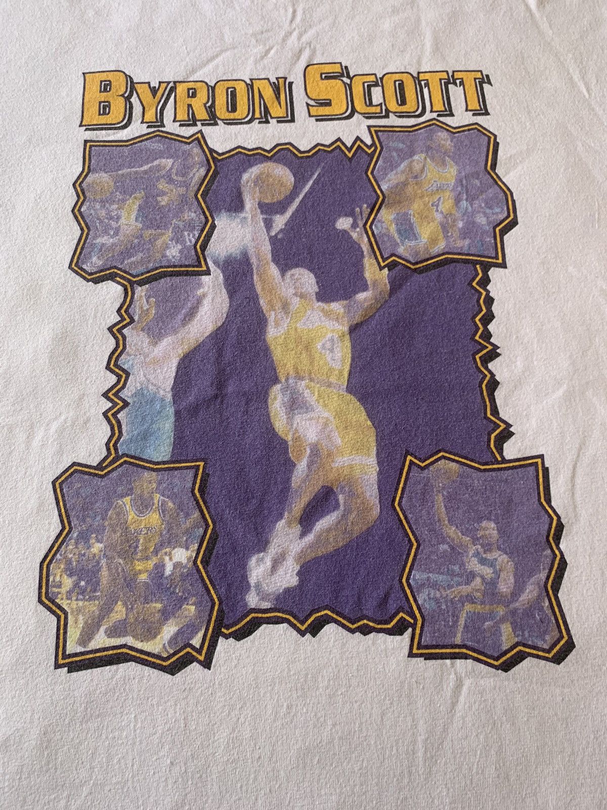 Anvil × NBA Vintage NBA Los Angeles Lakers Byron Scott Tshirt Size US XL / EU 56 / 4 - 2 Thumbnail