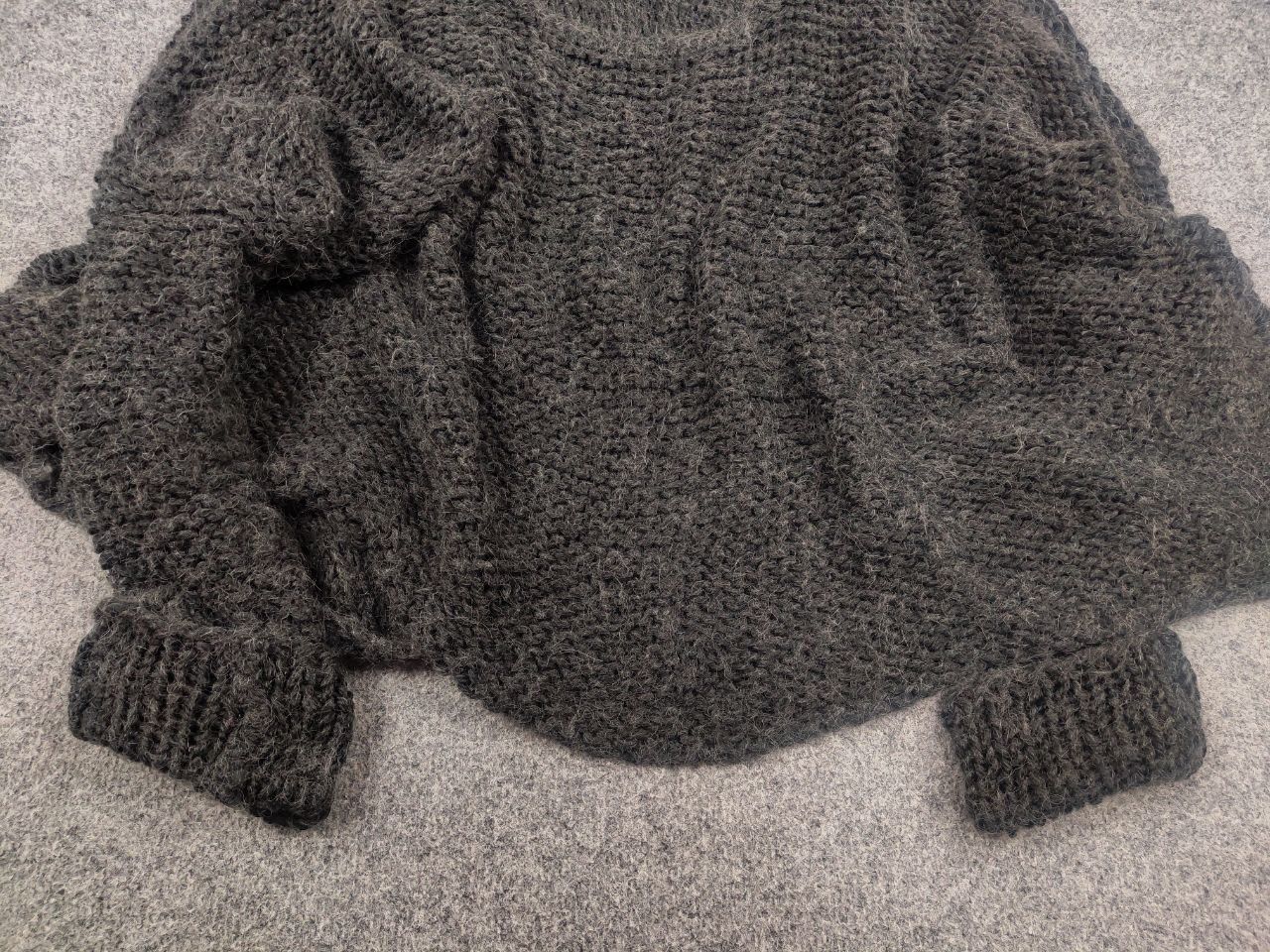 Vintage Umit unal Design oversized knit Dark Wool cropped Sweater Size L / US 10 / IT 46 - 7 Thumbnail