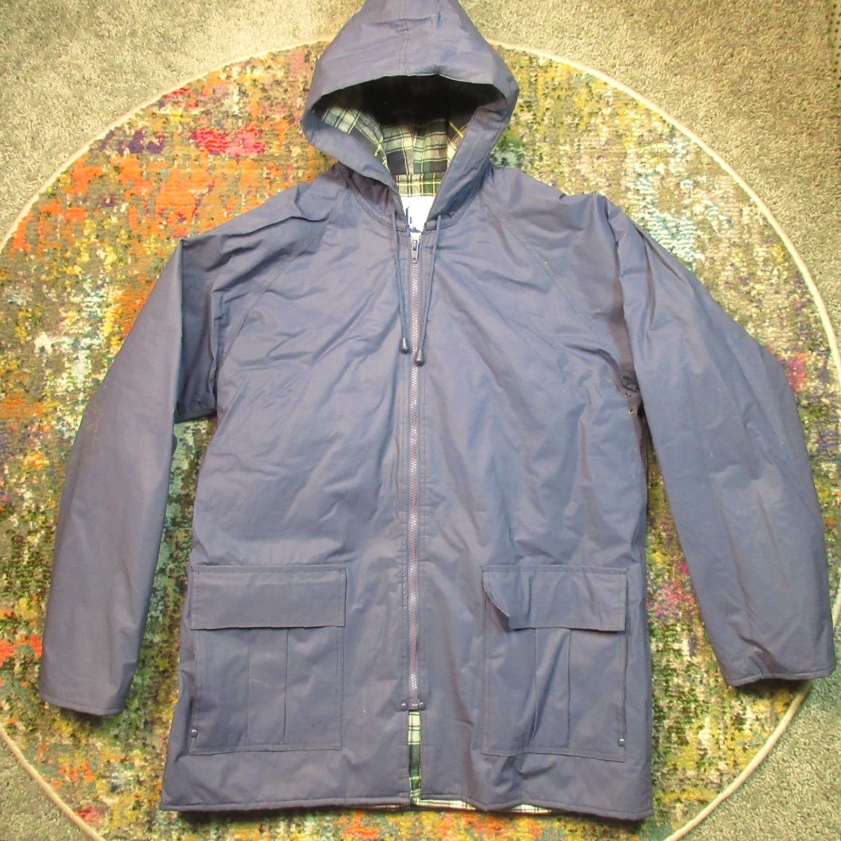 Vintage VINTAGE Misty Harbor PVC Rain Jacket Men M Blue Hooded Insulated Lined Full Zip Waterproof Casual Traveled 42 in Chest Mens Jacket Size US M / EU 48-50 / 2 - 2 Thumbnail