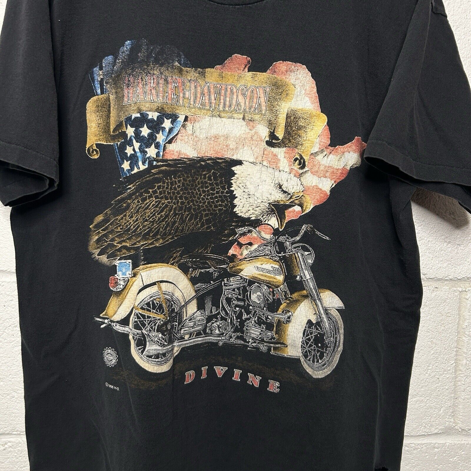 Harley Davidson Vintage Harley Davidson 1996 Divine Black T-Shirt Size US XL / EU 56 / 4 - 3 Thumbnail