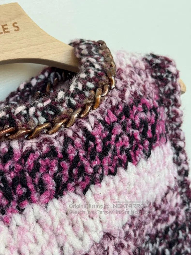 Chanel Chanel 22K thick chain pink striped gradient wool knitted Size XS / US 0-2 / IT 36-38 - 9 Thumbnail