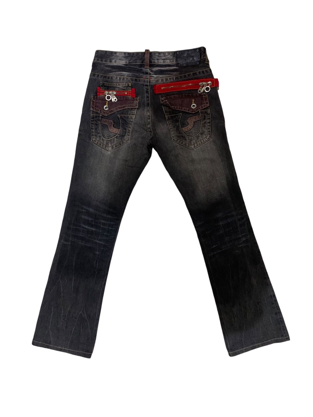 If Six Was Nine × Japanese Brand × Le Grande Bleu (L.G.B.) 🔥Flare🔥 Vintage Semantic Design Bootcut Punk Jeans Size US 30 / EU 46 - 2 Thumbnail