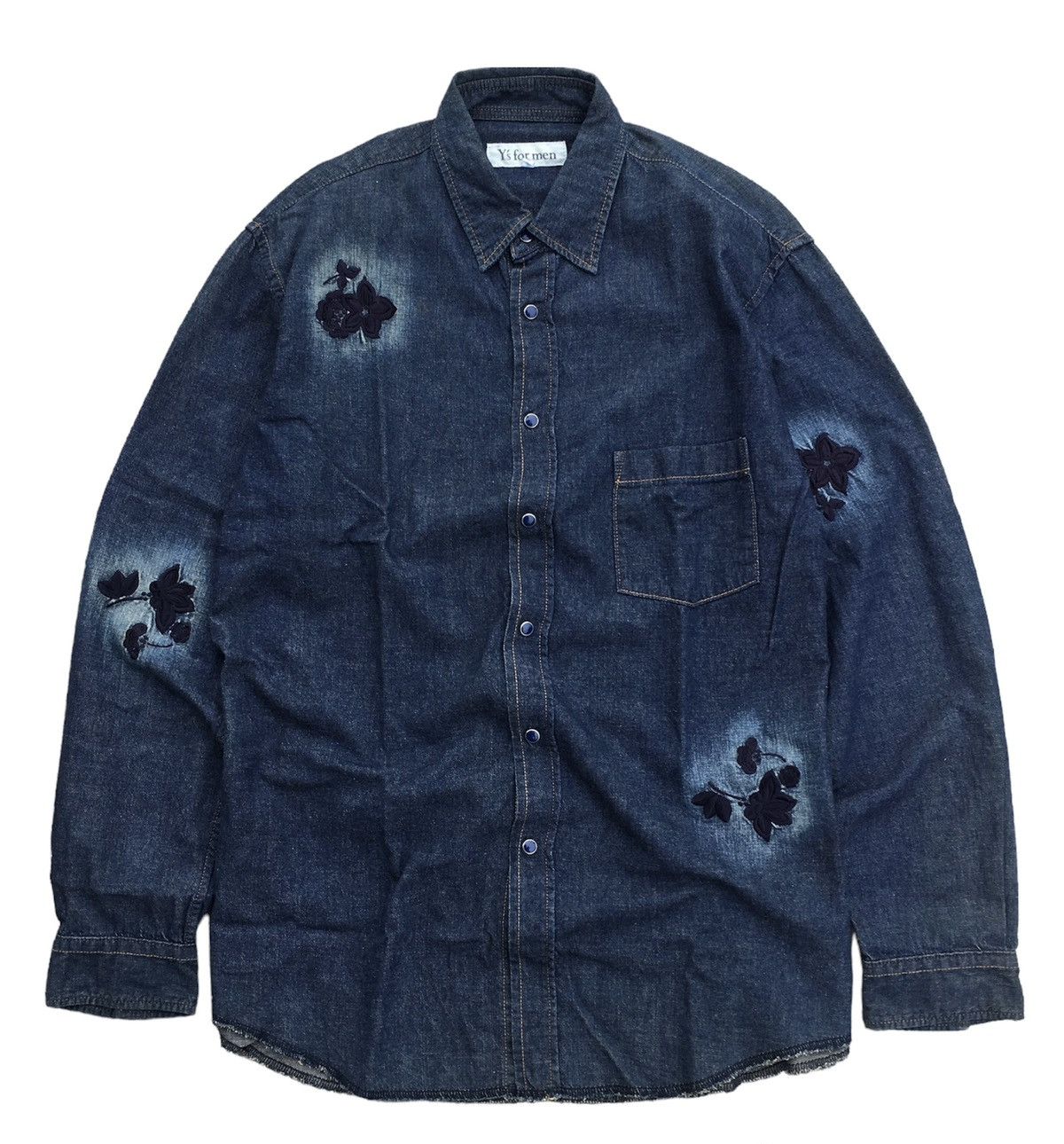YS For Men Flower Denim Shirt