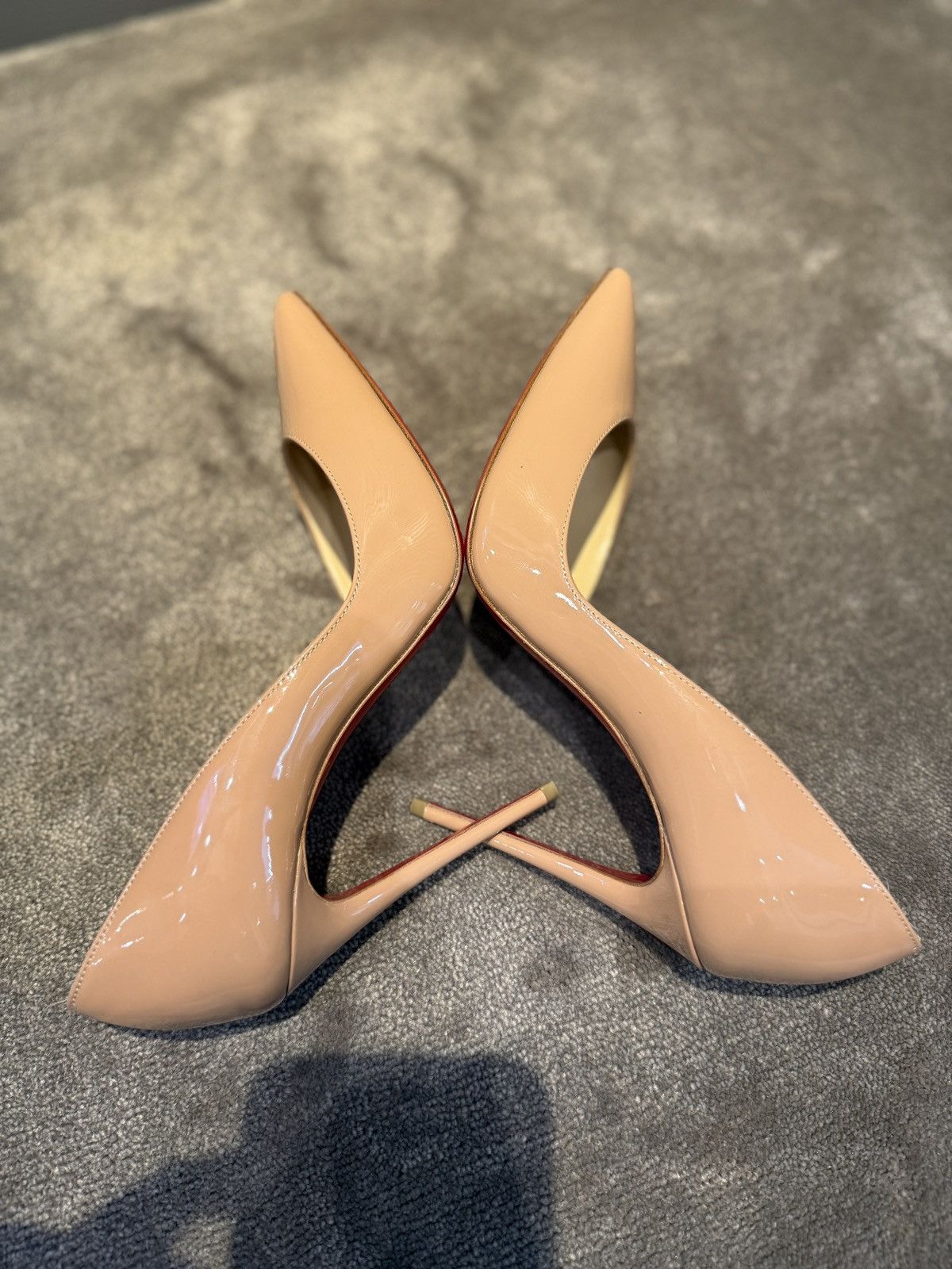 Christian Louboutin Christian Louboutin Iriza 100mm patent nude pumps Size US 7 / IT 37 - 8 Thumbnail