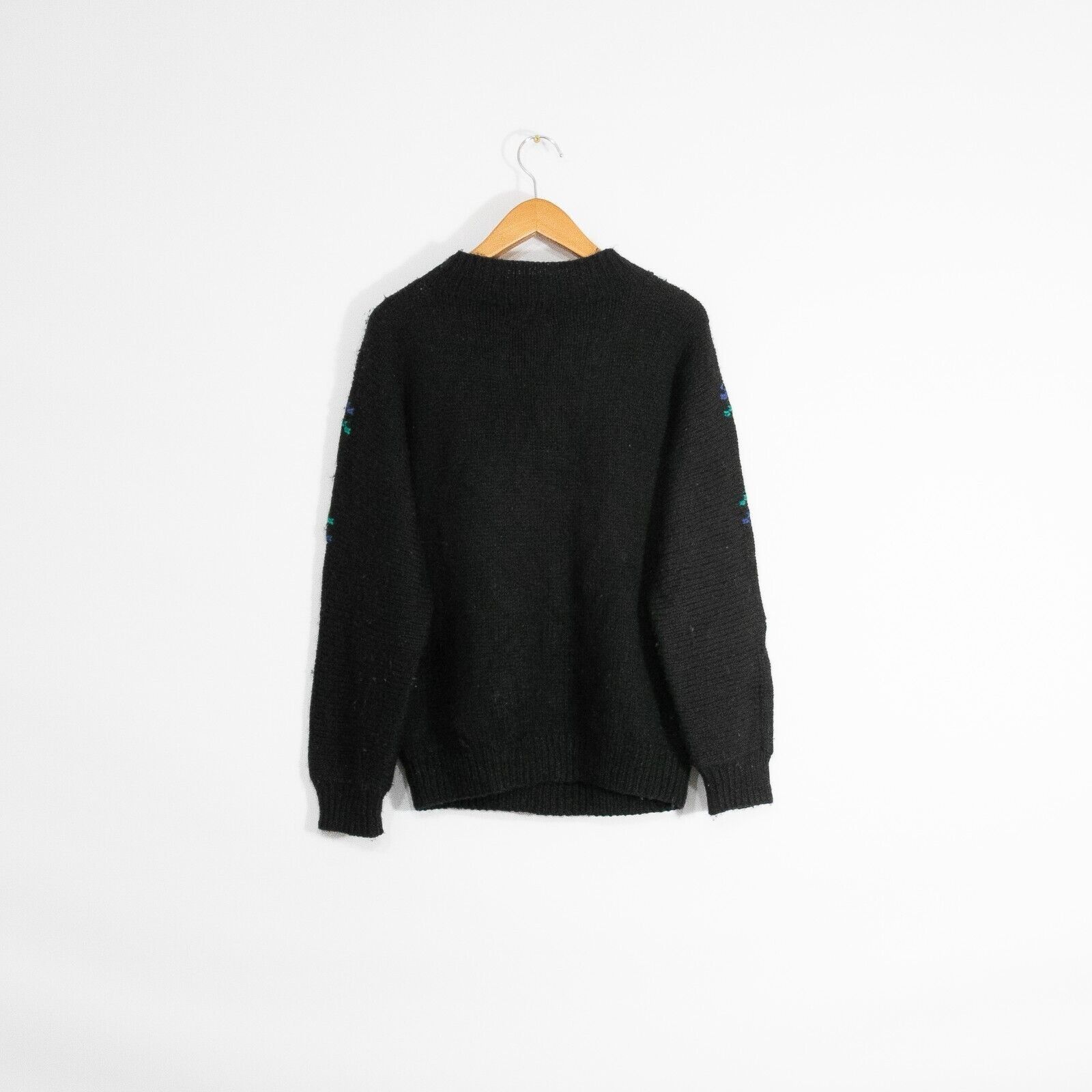 Vintage Vintage Floral Pattern Wool Sweater Medium - Black Mock Neck Size US M / EU 48-50 / 2 - 4 Thumbnail