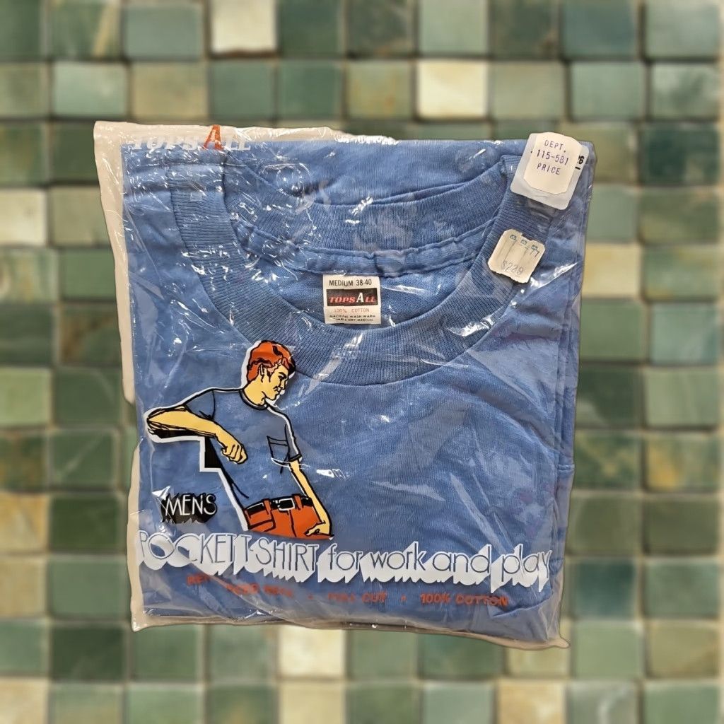 Vintage VINTAGE NOS sealed blue pocket shirt Woolworth large Medium T-Shirt Men 60s Pockets M Blue Mens Size US M / EU 48-50 / 2 - 1 Thumbnail