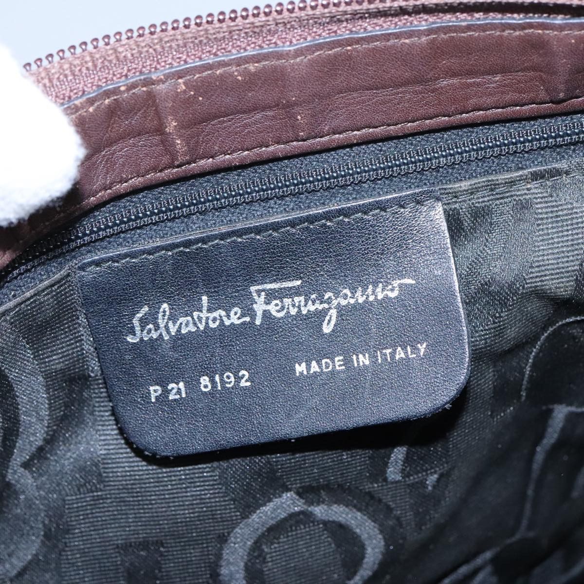 Salvatore Ferragamo Salvatore Ferragamo Shoulder Bag Canvas Leather Brown Silver Size ONE SIZE - 16 Thumbnail