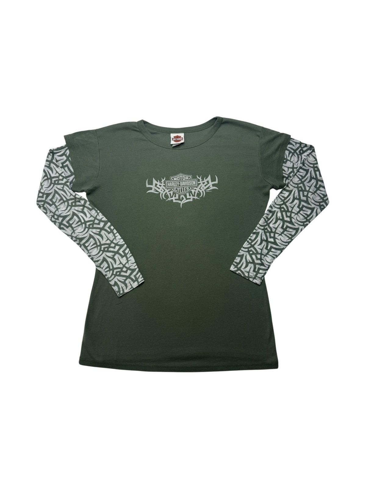 Harley Davidson Y2K 2008 Harley Davidson Tribal Tattoo Long Sleeve Shirt Size US XL / EU 56 / 4 - 2 Thumbnail