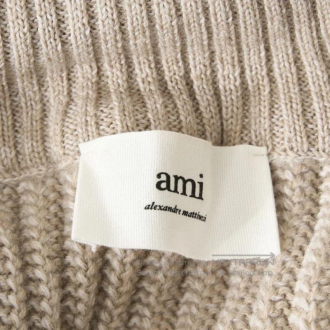 AMI Ami Paris Women's Solid Zip Collar Wool Sweater. Size M / US 6-8 / IT 42-44 - 6 Thumbnail