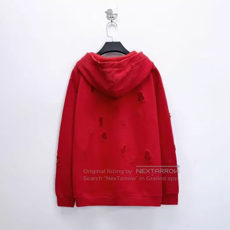 Givenchy Givenchy Red Rottweiler big dog head distressed hoodie Size US L / EU 52-54 / 3 - 2 Thumbnail