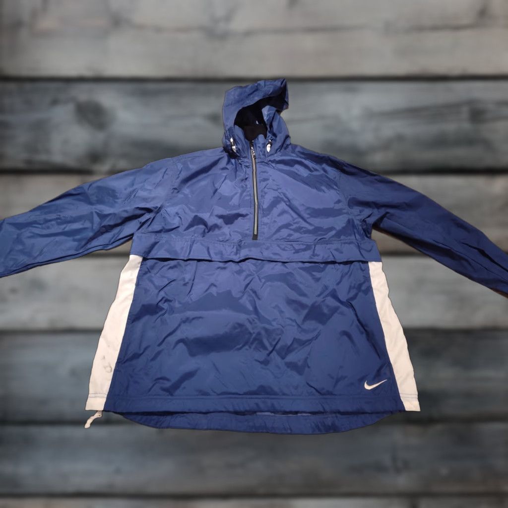 Nike VINTAGE Nike Windbreaker Jacket 1/4 Zip Hooded Mens Size L Blue 90s Size US L / EU 52-54 / 3 - 1 Thumbnail