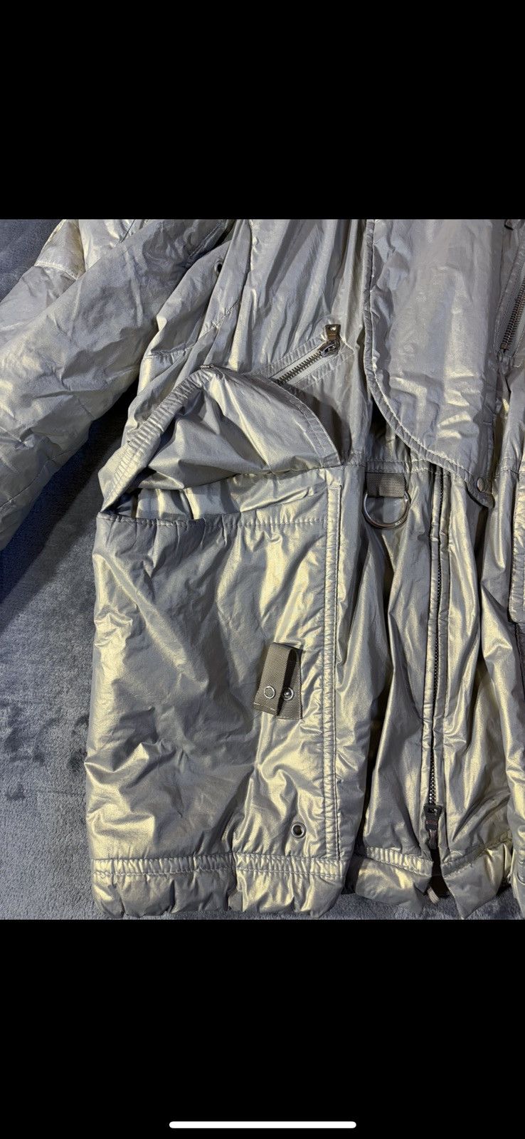 Prada Prada Silver Astro Moto Puffer Coat Size US M / EU 48-50 / 2 - 5 Thumbnail