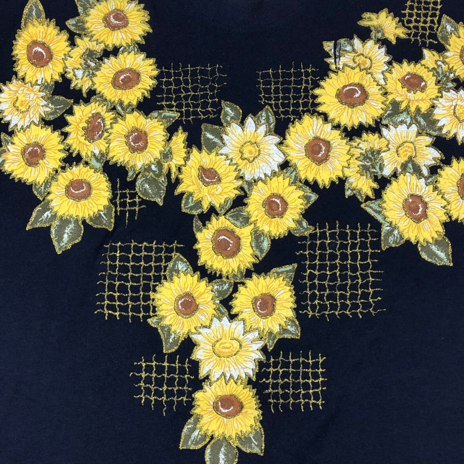 Vintage Vintage 90s Flowers Garden Navy Blue Tee T Shirt Large L Size US L / EU 52-54 / 3 - 2 Thumbnail