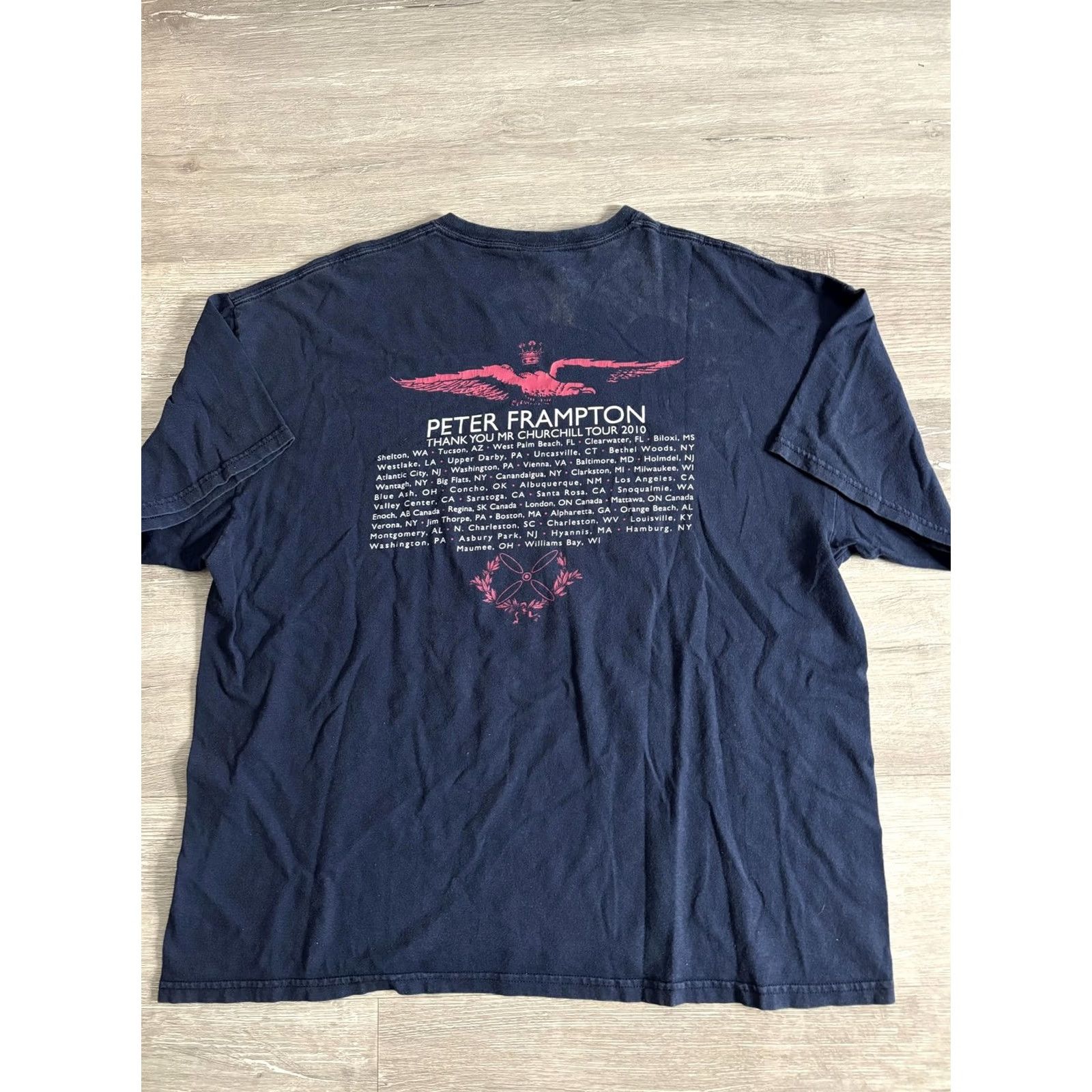 Gildan Peter Frampton Shirt Mens 2XL Blue Thank You Mr Churchill Tour Graphic T-Shirt Size US XXL / EU 58 / 5 - 5 Thumbnail