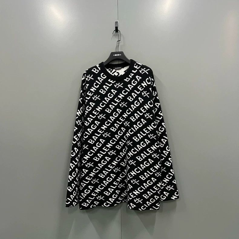 Balenciaga Balenciaga Full Print Bullet Screen Logo Knit Top Size US L / EU 52-54 / 3 - 1 Thumbnail
