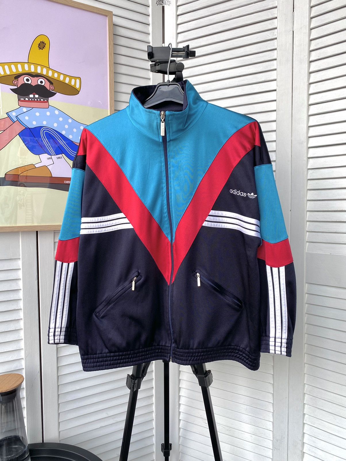 Adidas × Vintage Vintage Adidas Track Firebird Retro Jacket Striped 90s Blue Size US XXS / EU 40 - 4 Thumbnail