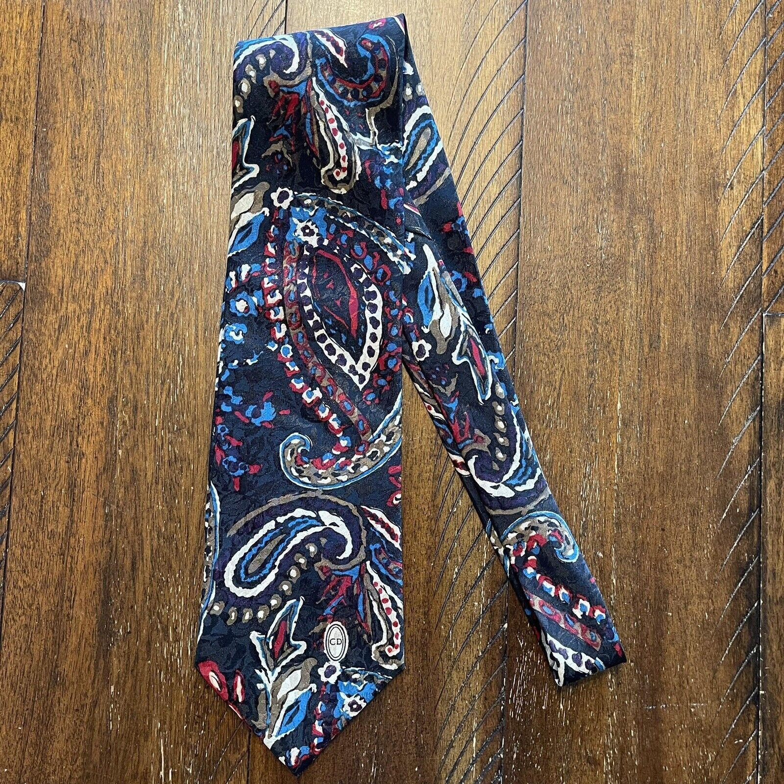Dior Vtg Christian Dior Monsieur Abstract Paisley Print 54" 3.75" Size ONE SIZE - 2 Thumbnail