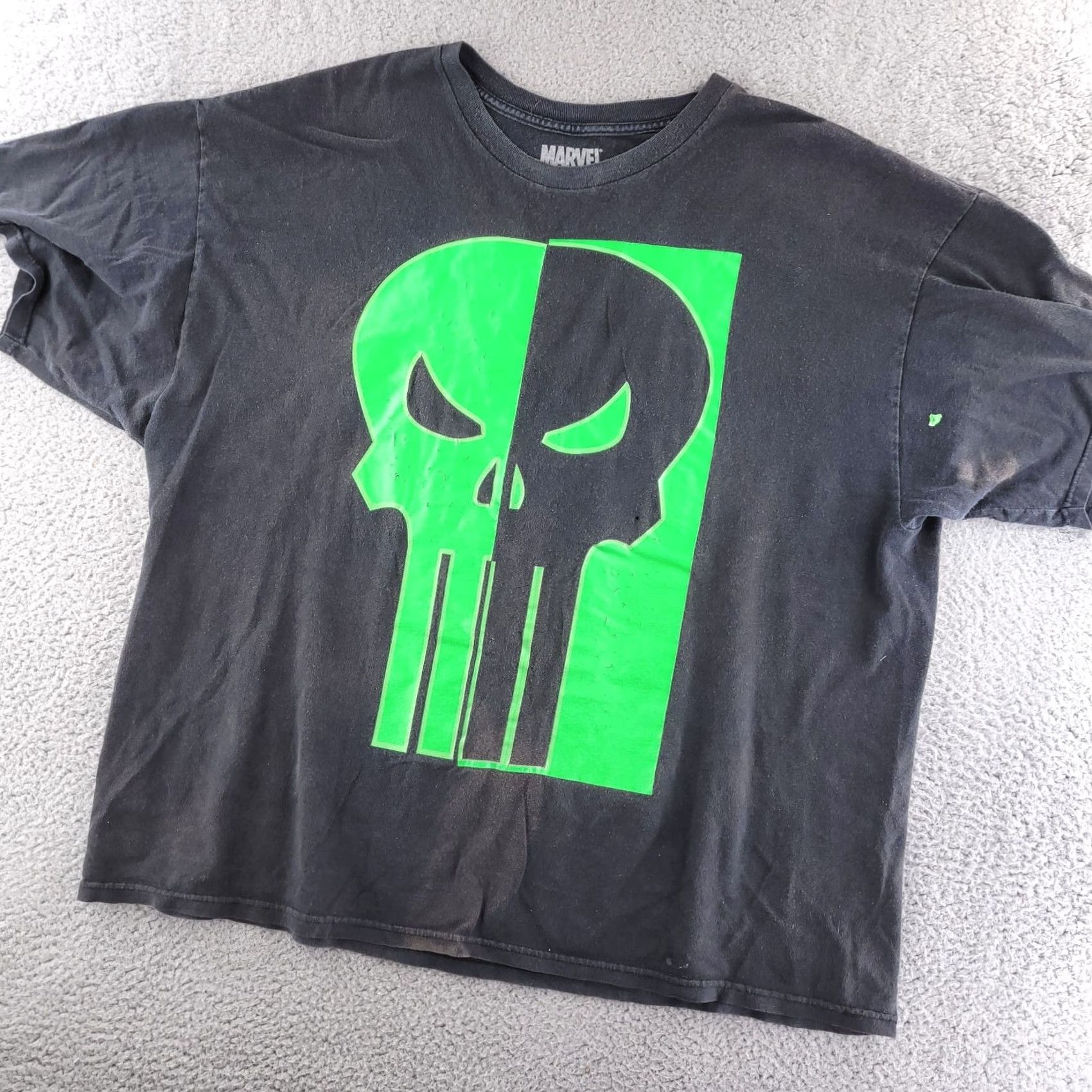 Vintage Marvel Shirt Mens 3XL Black The Punisher Short Sleeve Distressed Skull T-Shirt Size US XXL / EU 58 / 5 - 2 Thumbnail